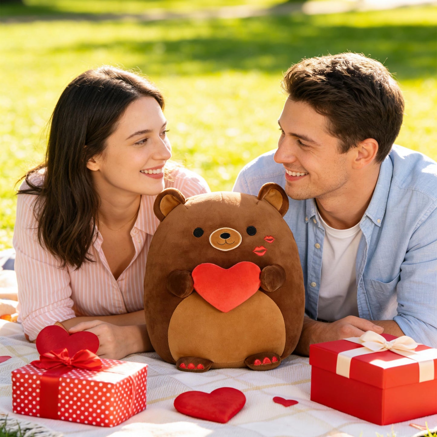 Onsoyours Original Bear Plush with Red Love – 12-Inch Ultra-Soft Heart Plush
