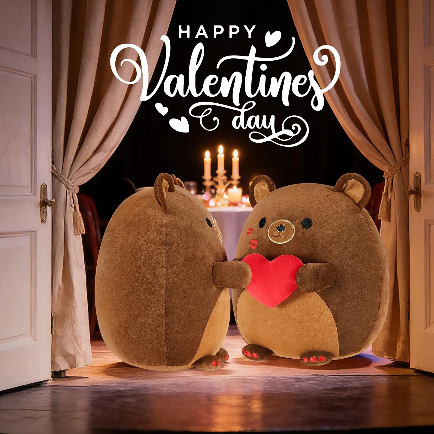 Onsoyours Original Bear Plush with Red Love – 12-Inch Ultra-Soft Heart Plush