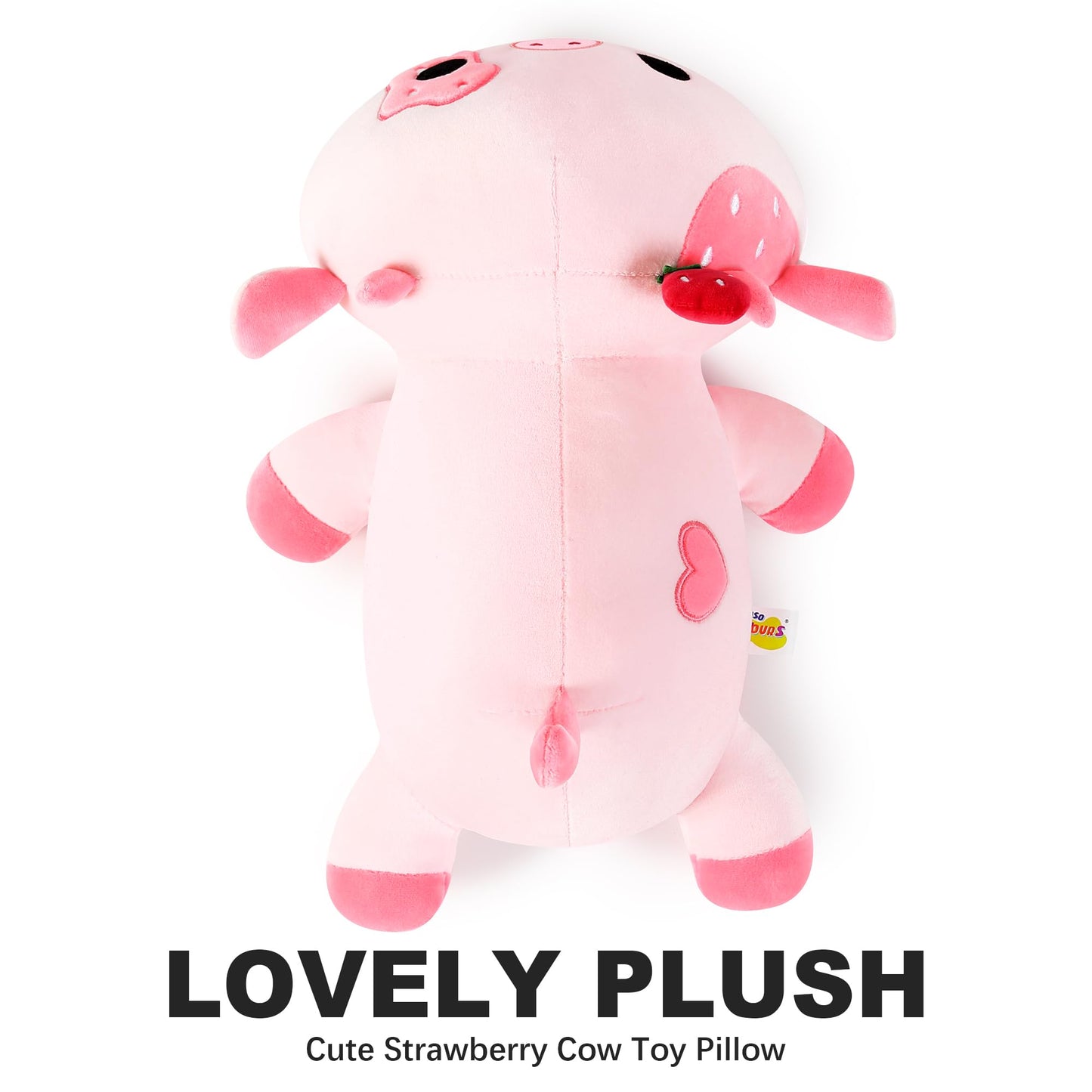Onsoyours Cute Cow Plushie 12in – Strawberry Love Plush Toy for Kids