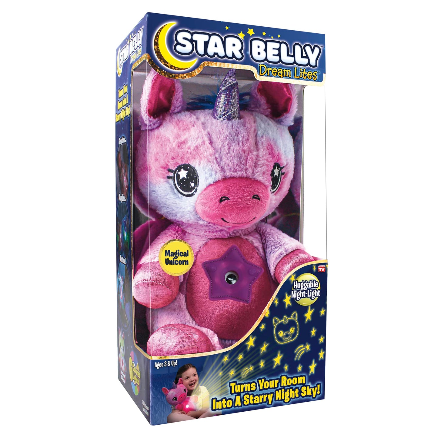 Ontel Star Belly Dream Lites Unicorn Night Light — Glowing Stars & Six Color Modes