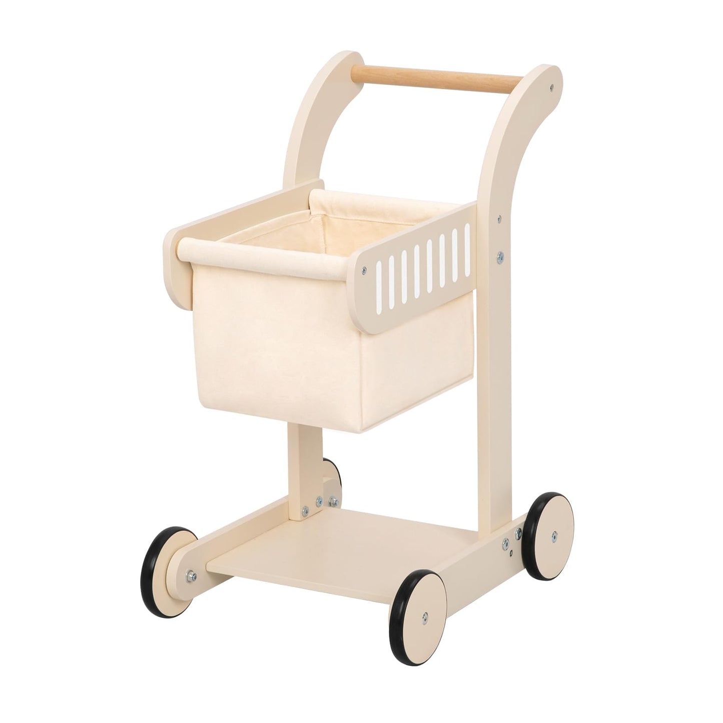 OOOK Baby Push Walker Doll Stroller – Wooden Toddler Walker & Shopping Cart