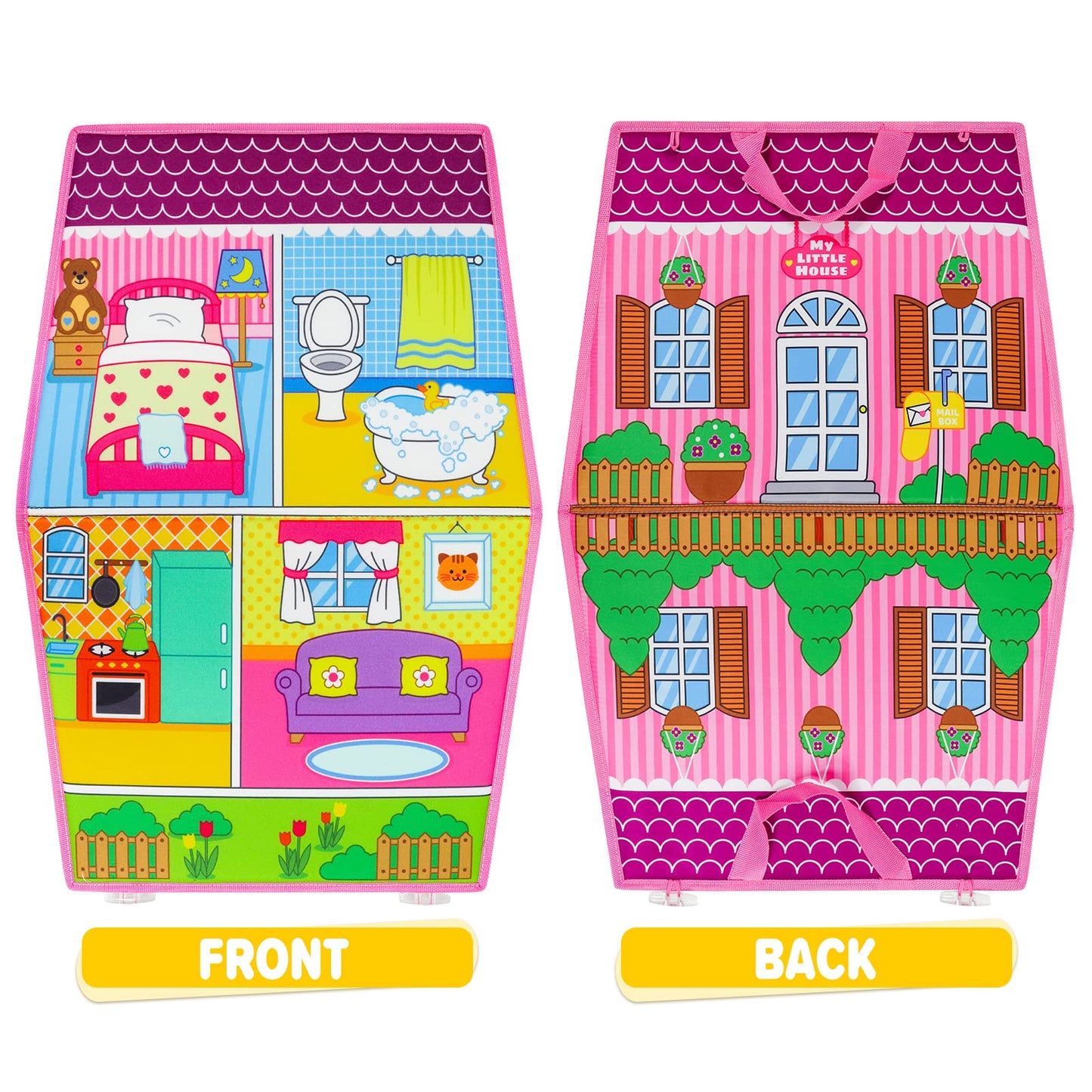 OKOOKO Dress Up House Felt Board – 35-Piece, Double-Sided, Foldable