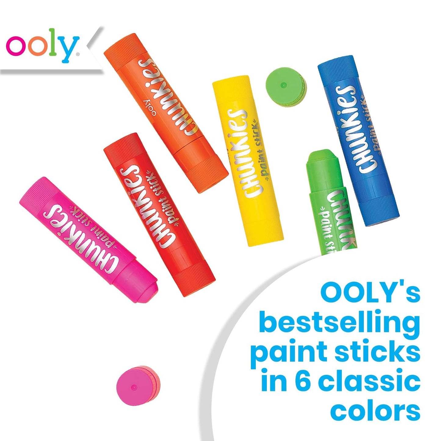 Ooly Chunkies 6 Mess Free Paint Sticks for Kids – Safe, Quick-Drying Tempera Paint