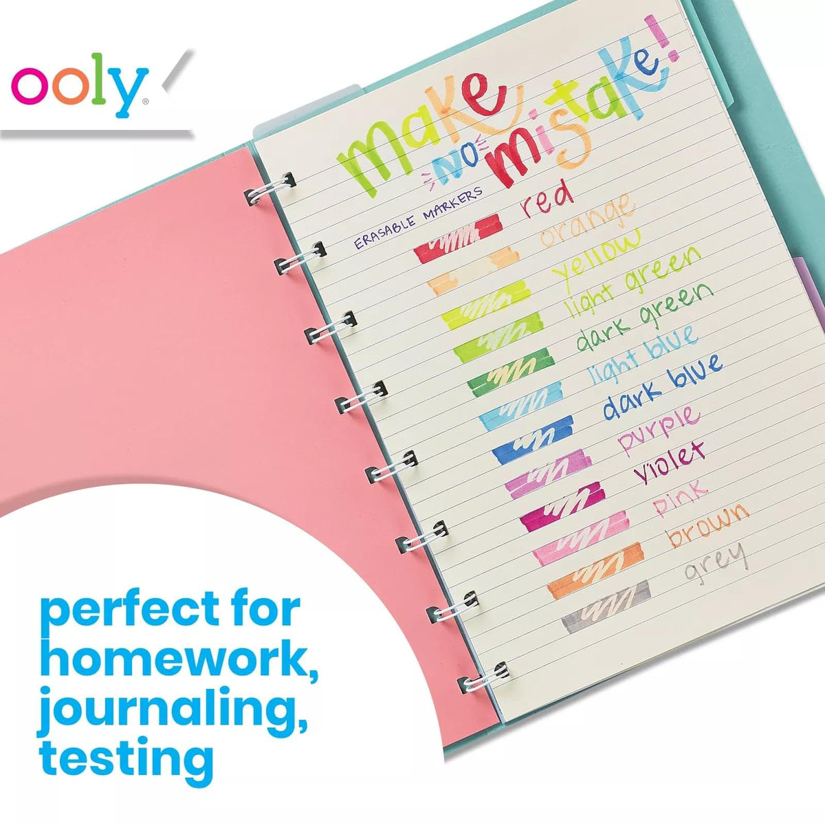 OOLY Make No Mistake Erasable Markers – 12 Mess-Free Color Pens for Kids & Adults