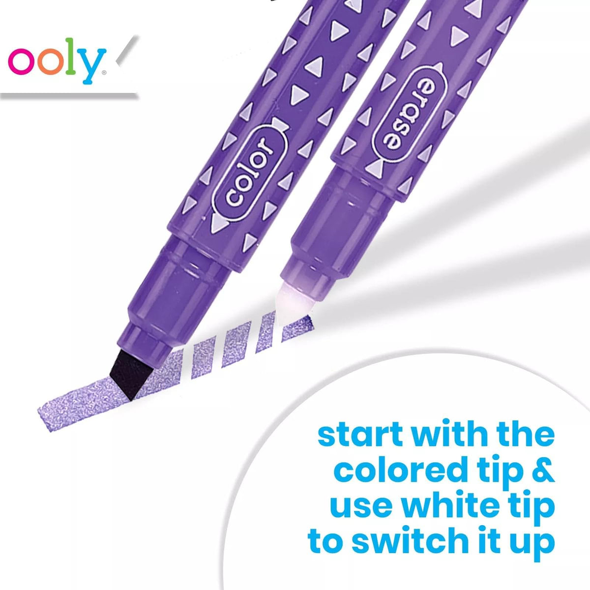 OOLY Make No Mistake Erasable Markers – 12 Mess-Free Color Pens for Kids & Adults