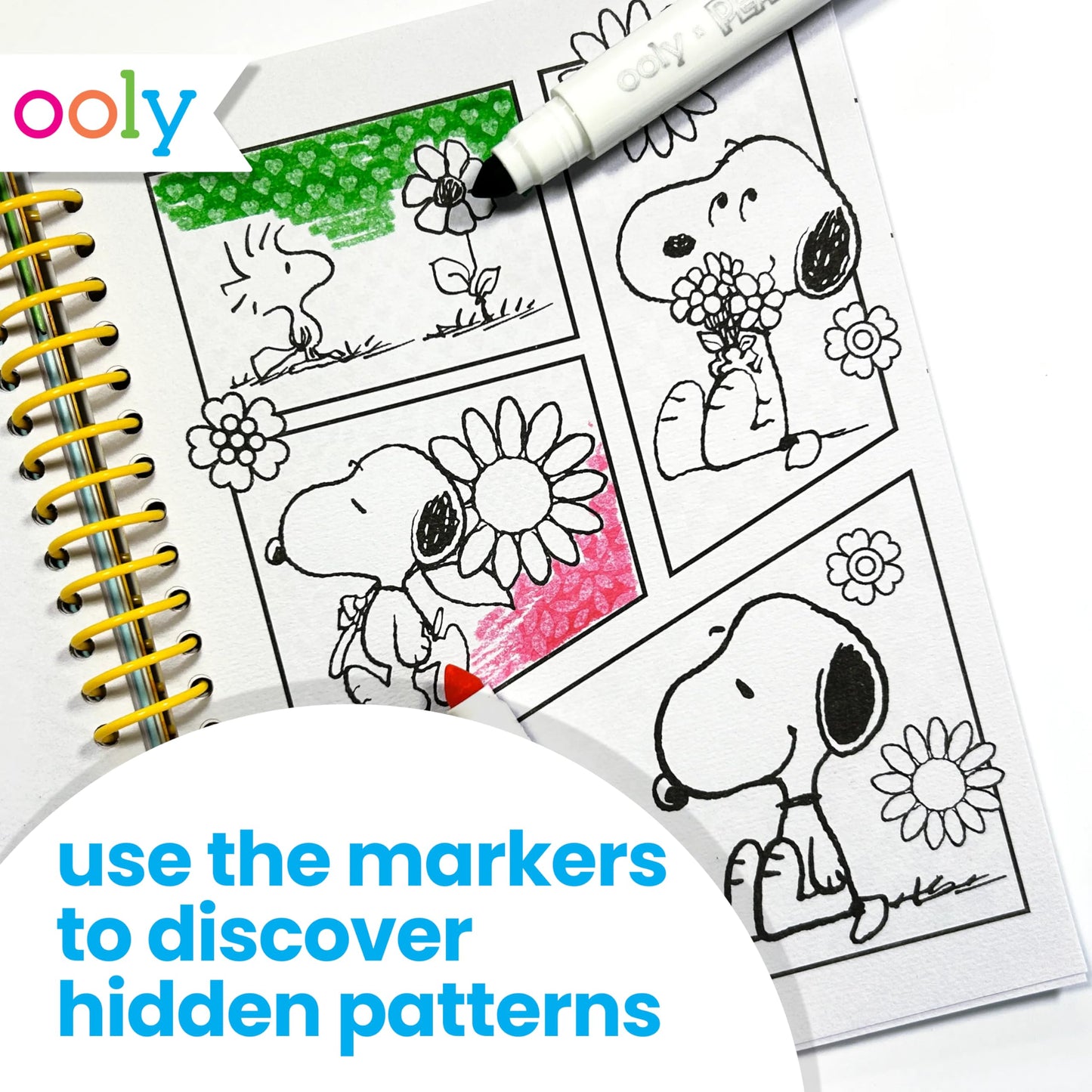Ooly X Peanuts 60 PC Coloring Activity Kit in Travel Box | 8 Washable Markers & 8 Jumbo Crayons