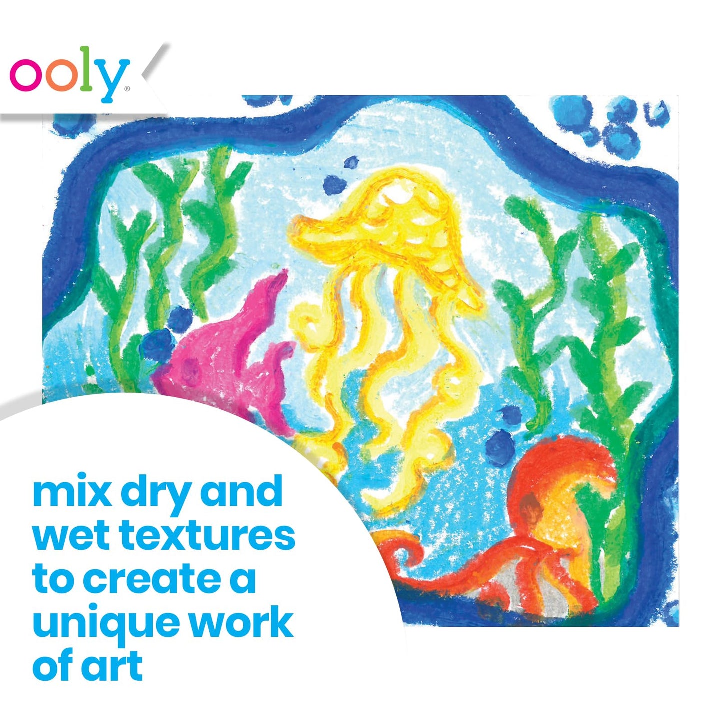 Ooly Smooth Stix Gel Crayons – 6-Color Gel Crayon Set for Glass & Paper with Case