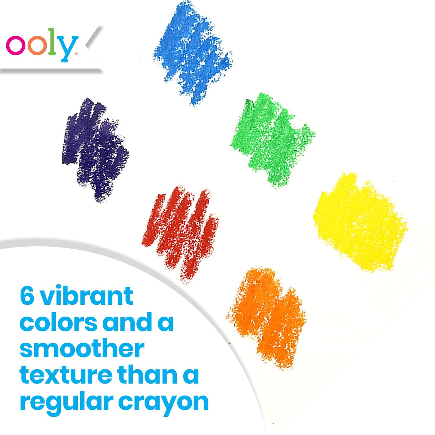 Ooly Smooth Stix Gel Crayons – 6-Color Gel Crayon Set for Glass & Paper with Case