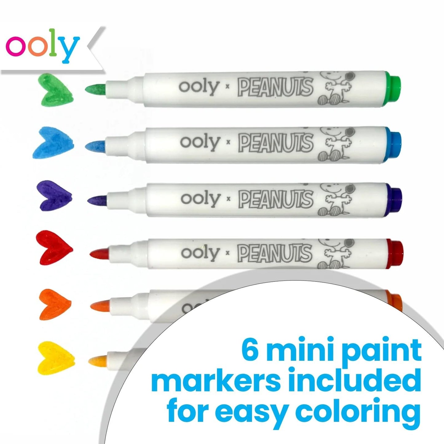 Ooly x Peanuts Snoopy 34-Piece Shrinking Art Kit for Kids – No Mess DIY Jewelry