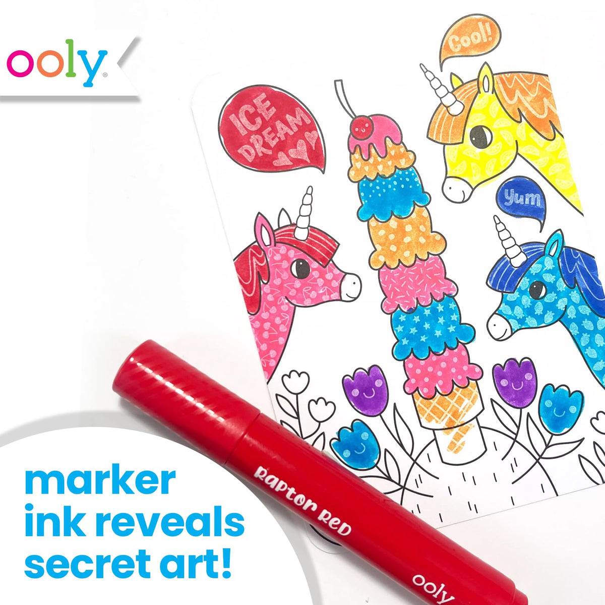 Ooly Undercover Art: 12 Hidden Unicorn Coloring Cards – Travel Activity Kit