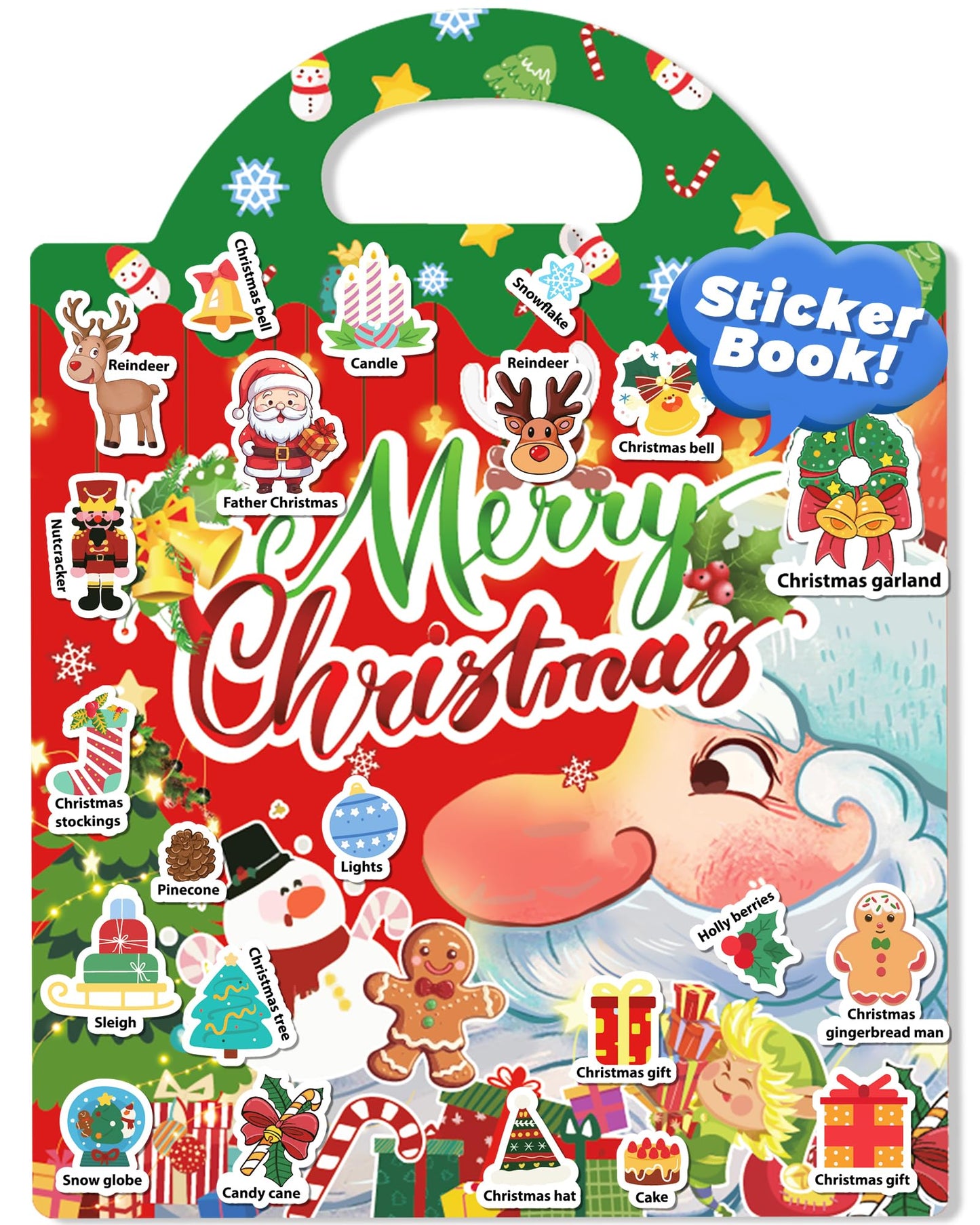Oomloid Christmas Sticker Books for Kids – Reusable, Screen-Free Travel Toys & Stocking Stuffers