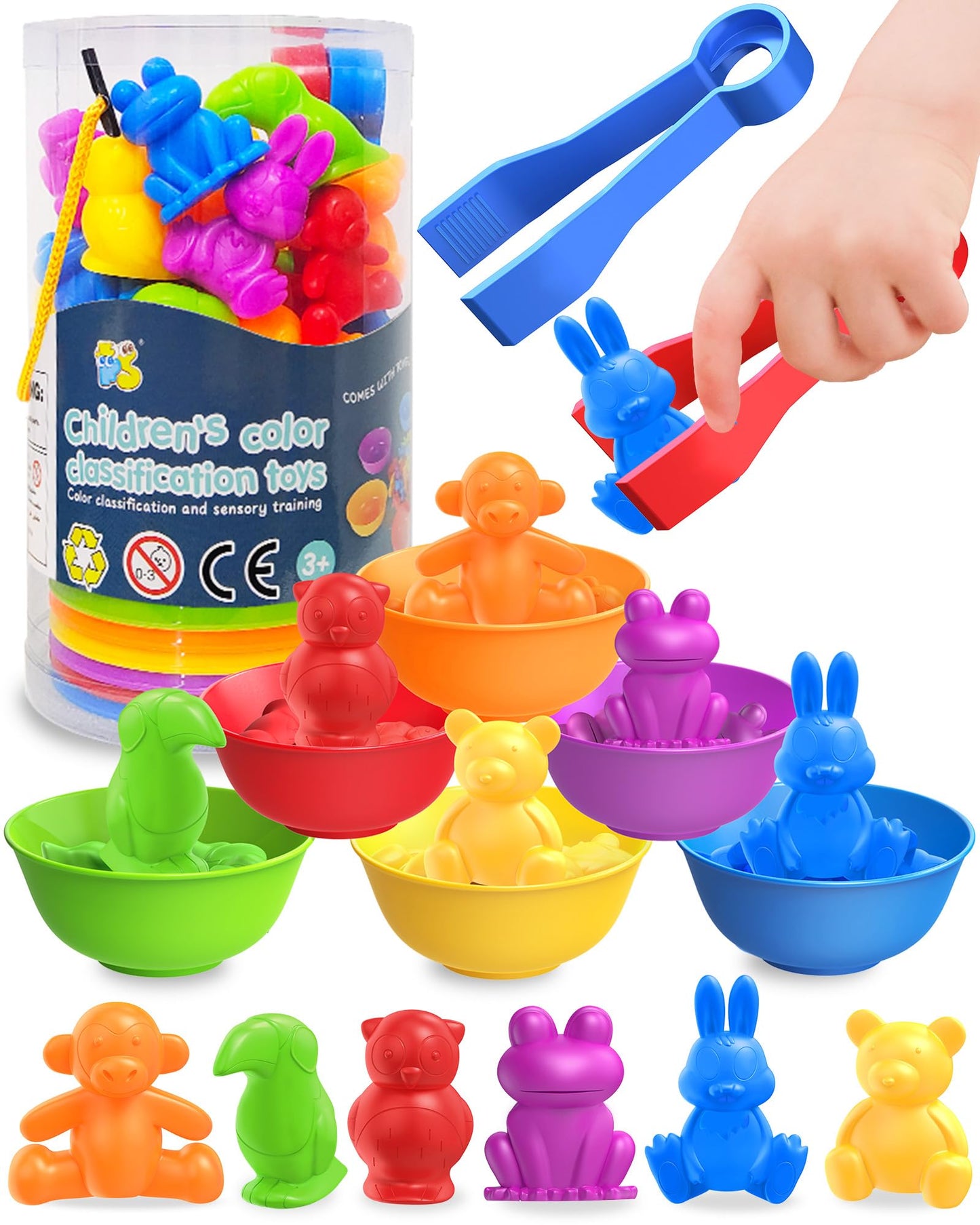 Oomloid Counting Animals Montessori Toys – 36-Piece Preschool Math & Sorting Set for Ages 3-5
