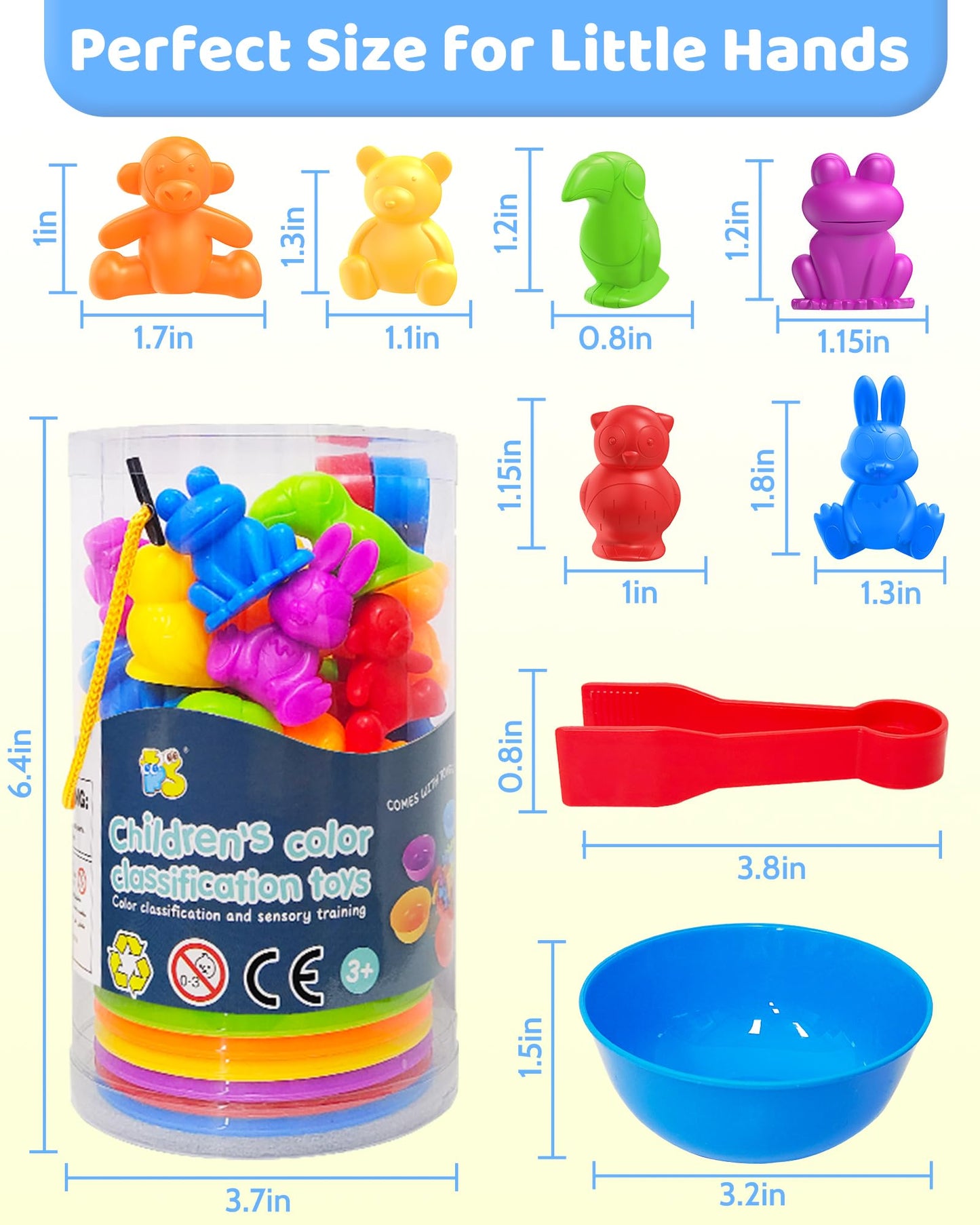 Oomloid Counting Animals Montessori Toys – 36-Piece Preschool Math & Sorting Set for Ages 3-5