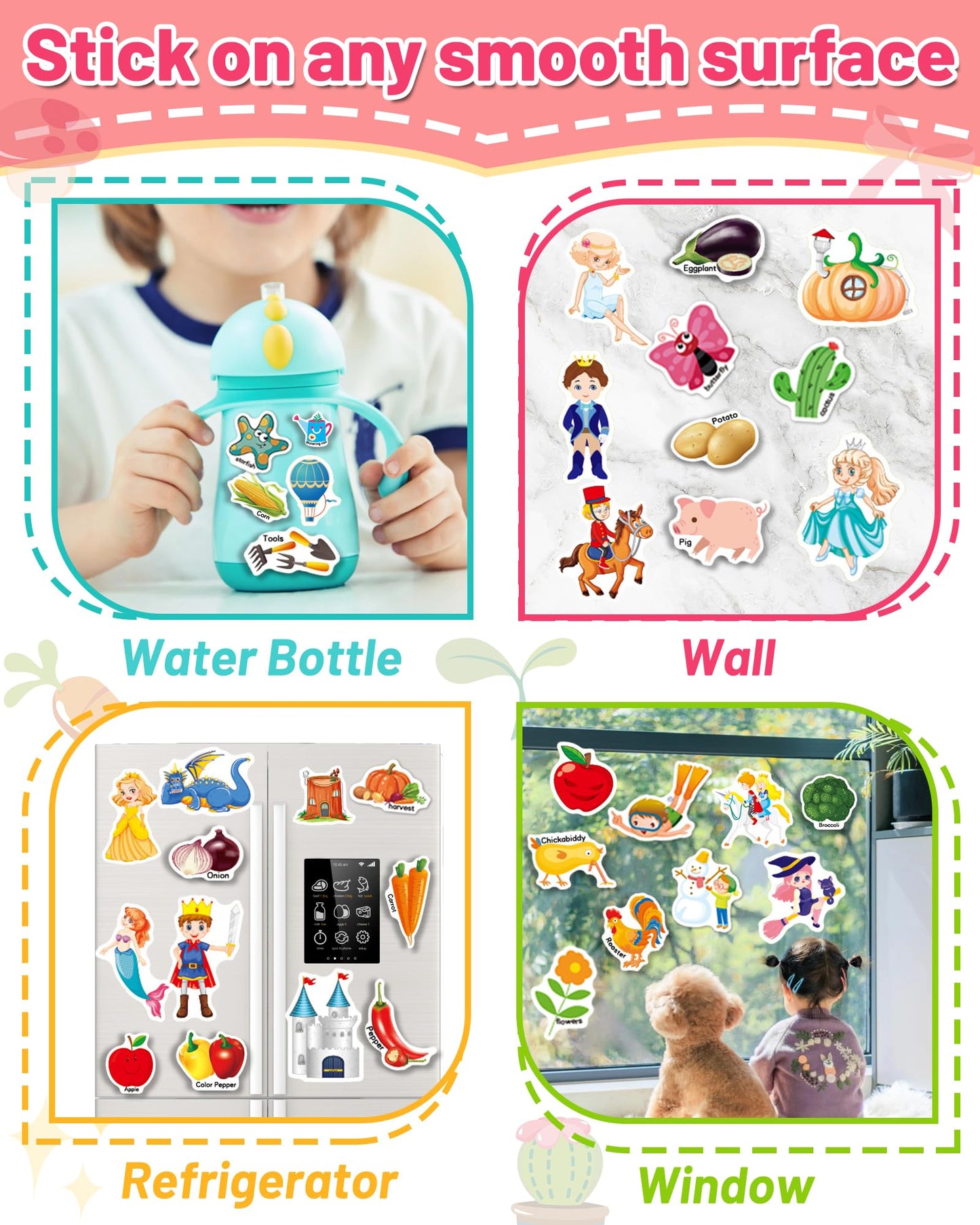 Oomloid 3-Pack Reusable Sticker Book for Toddlers – Farm, Fairy Tale & Seasons