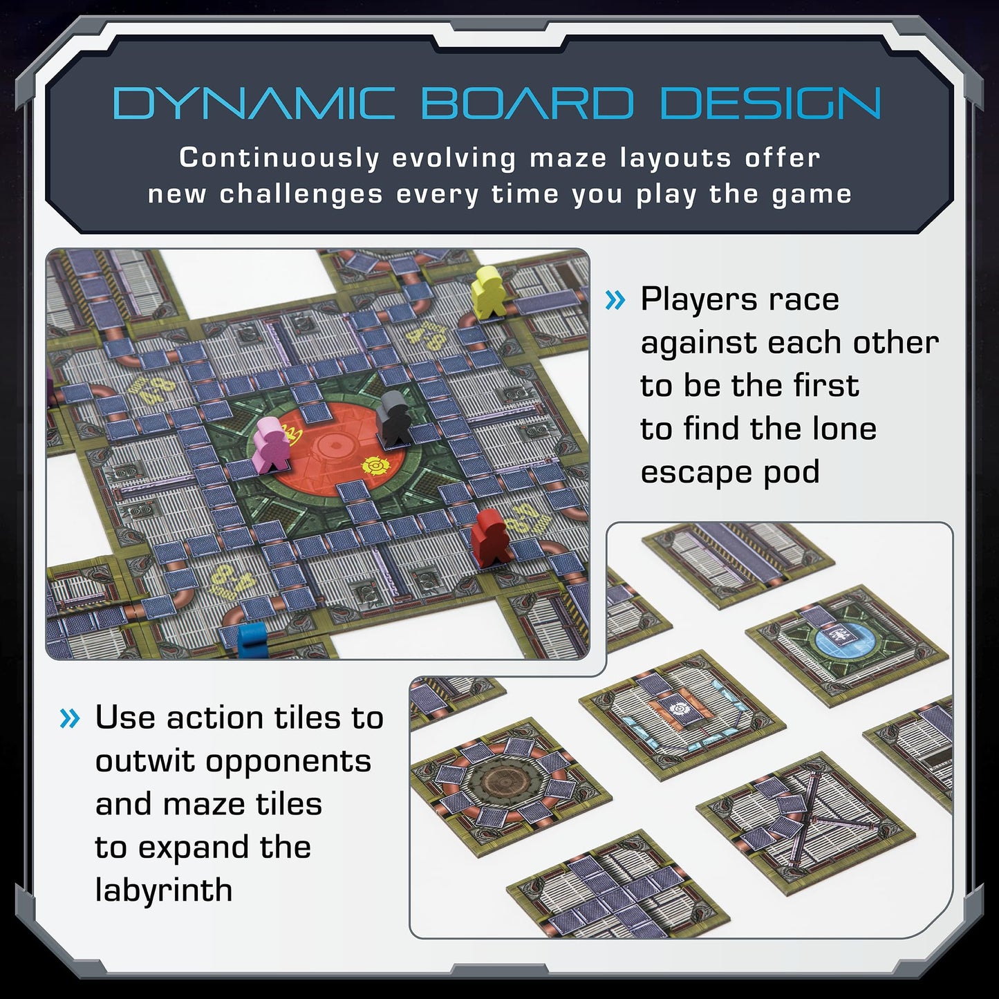 OOMM Games No Escape Board Game | Dynamic Space Maze Strategy for 2–8 Players