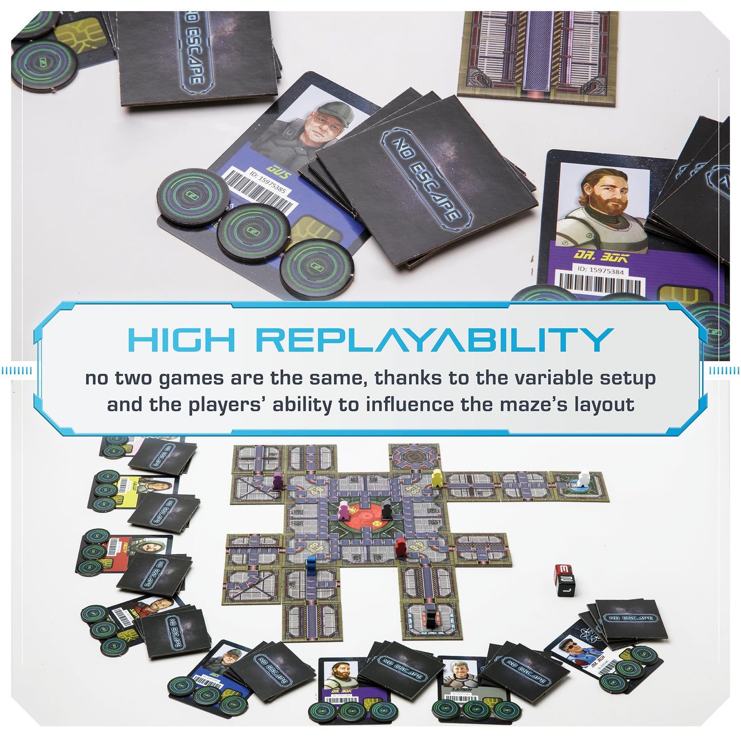 OOMM Games No Escape Board Game | Dynamic Space Maze Strategy for 2–8 Players