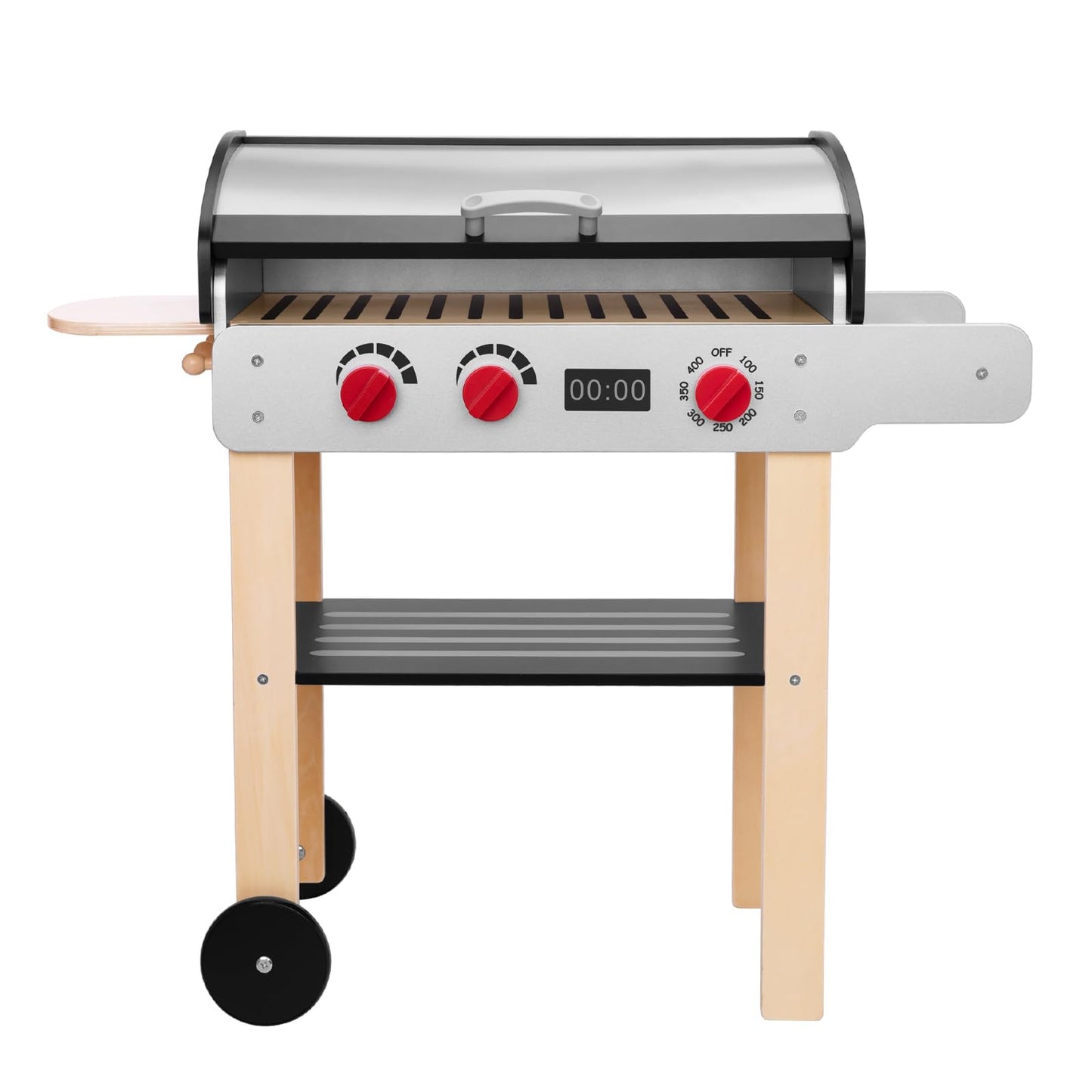 OOOK Wooden Play Barbecue Grill – Realistic Pretend Play Toy for Toddlers 3+