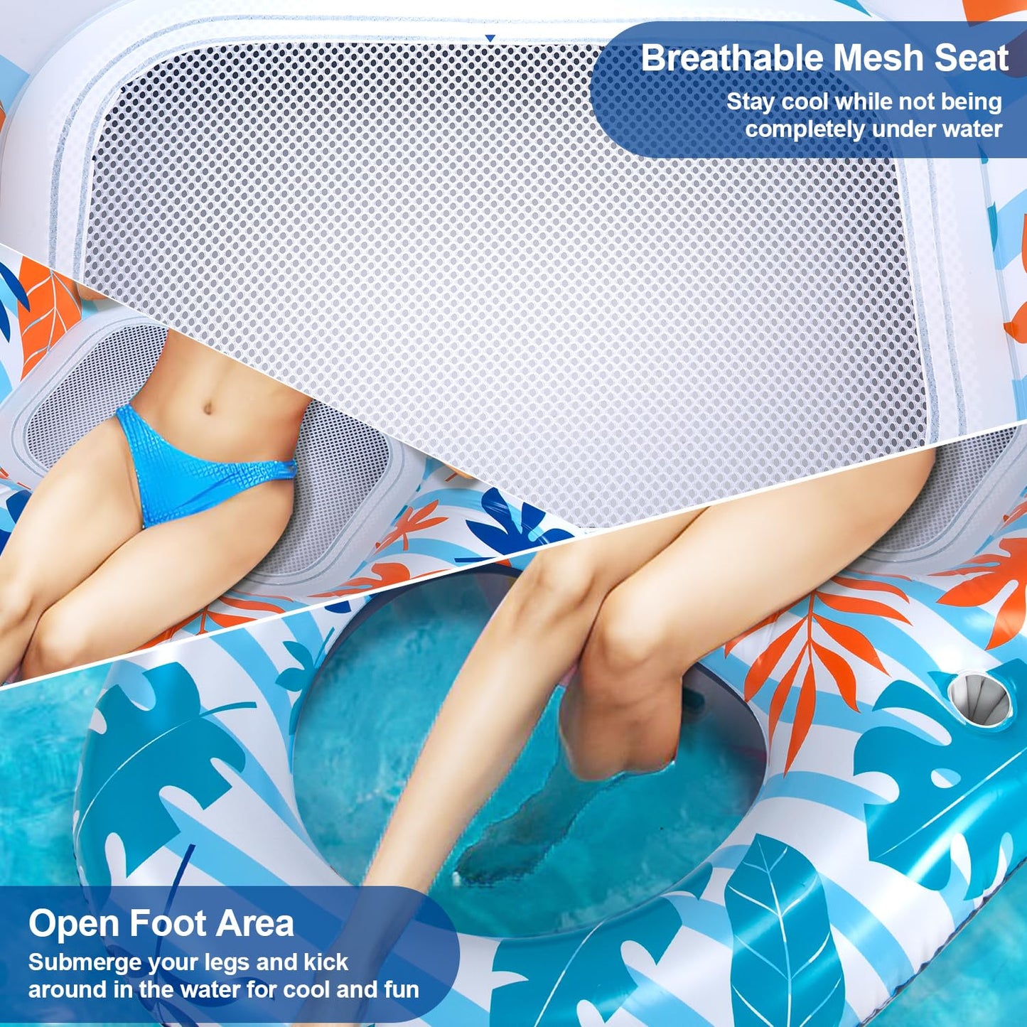 Ooopsiun Inflatable Pool Float Lounger — Durable Vinyl Lounge for Pool, Beach & Lake