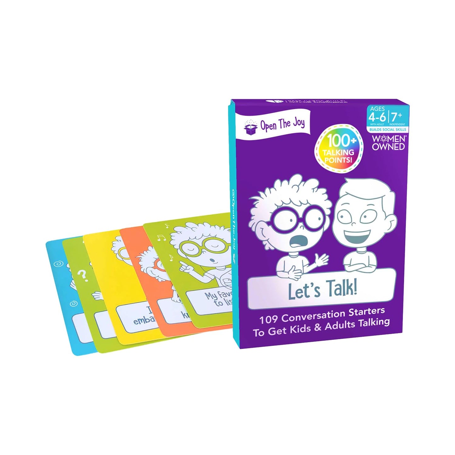 Open The Joy: Let's Talk Conversation Starter Cards for Kids — 100+ Prompts for Emotional Intelligence