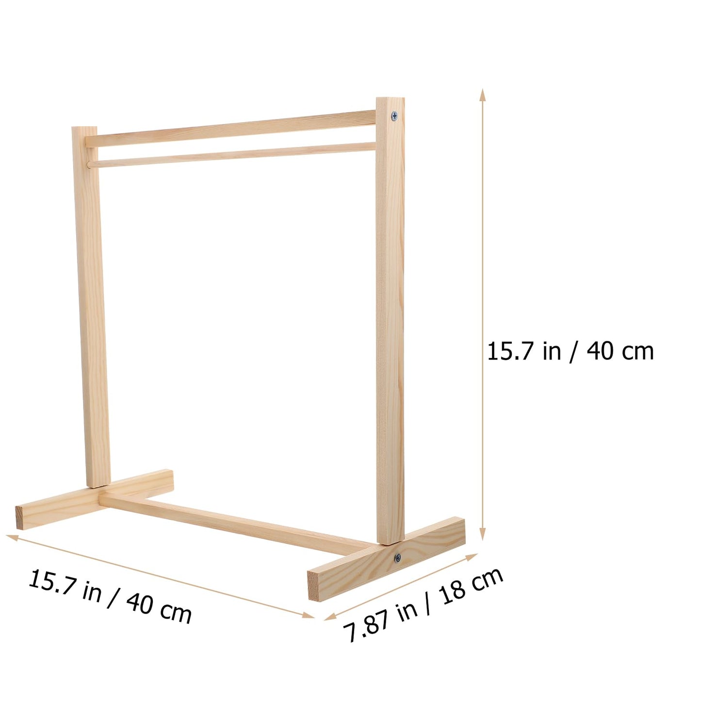 Operitacx Wooden Doll Dress Rack 40cm – Mini Clothes Hanger for Dollhouse Display