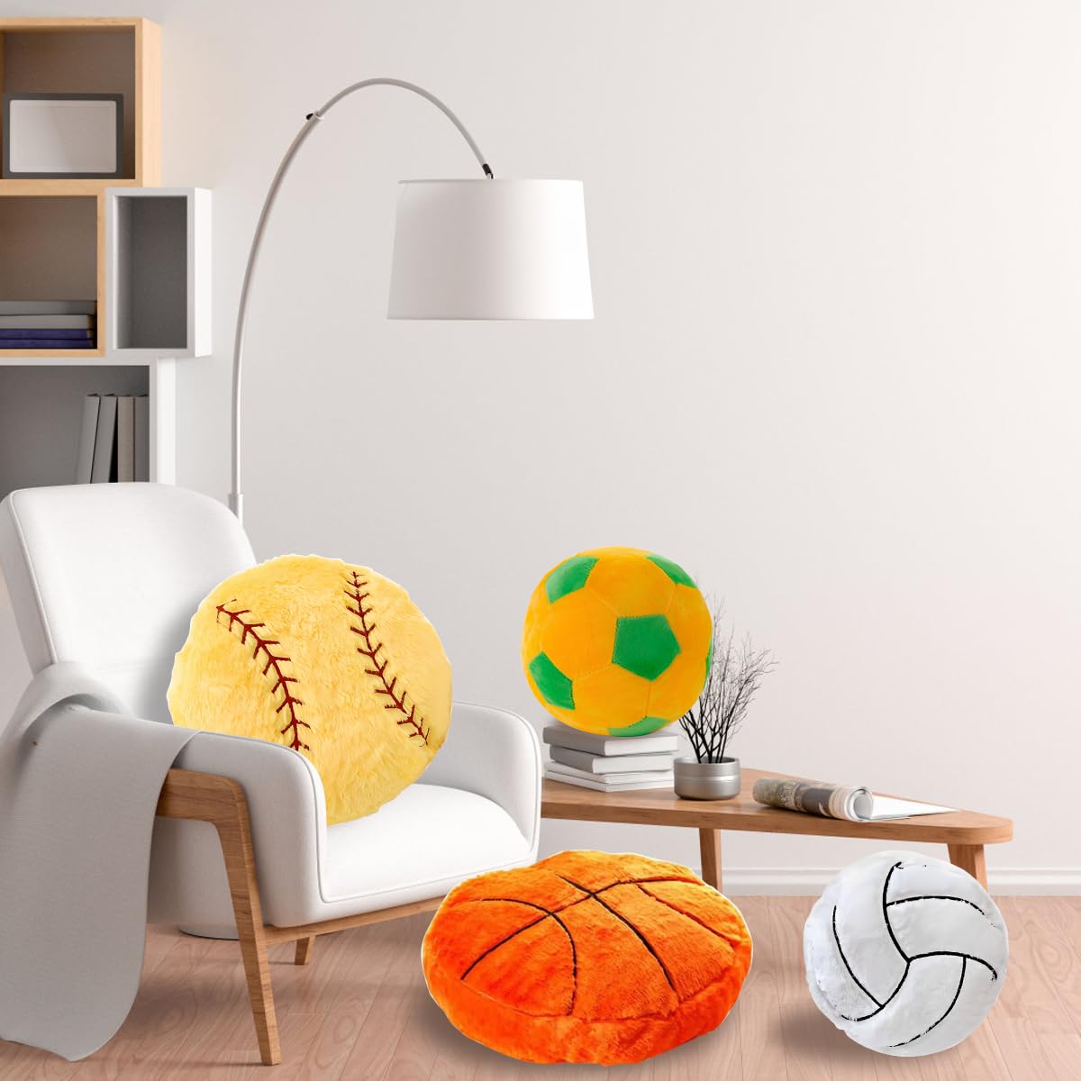 OPHRBU Basketball Plush Pillow - 18-Inch Soft Throw Pillow for Kids | Plush Sports Decor