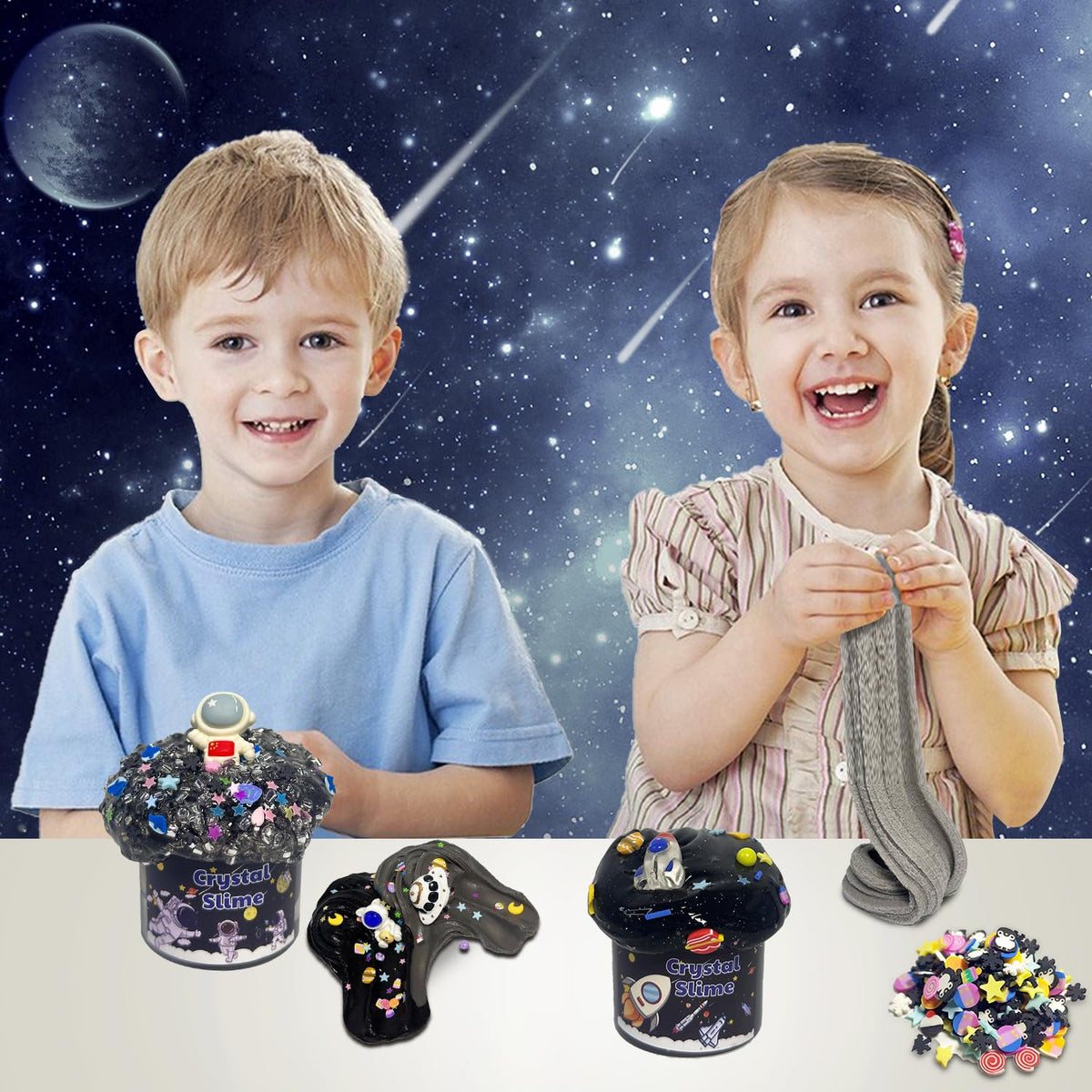 OPLDYRK 7 Pack Galaxy Slime Kits – Butter, Cloud & Crunchy Slime for Kids Aged 8-12