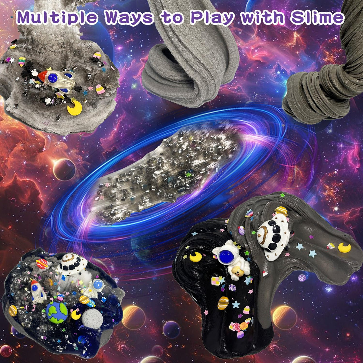 OPLDYRK 7 Pack Galaxy Slime Kits – Butter, Cloud & Crunchy Slime for Kids Aged 8-12