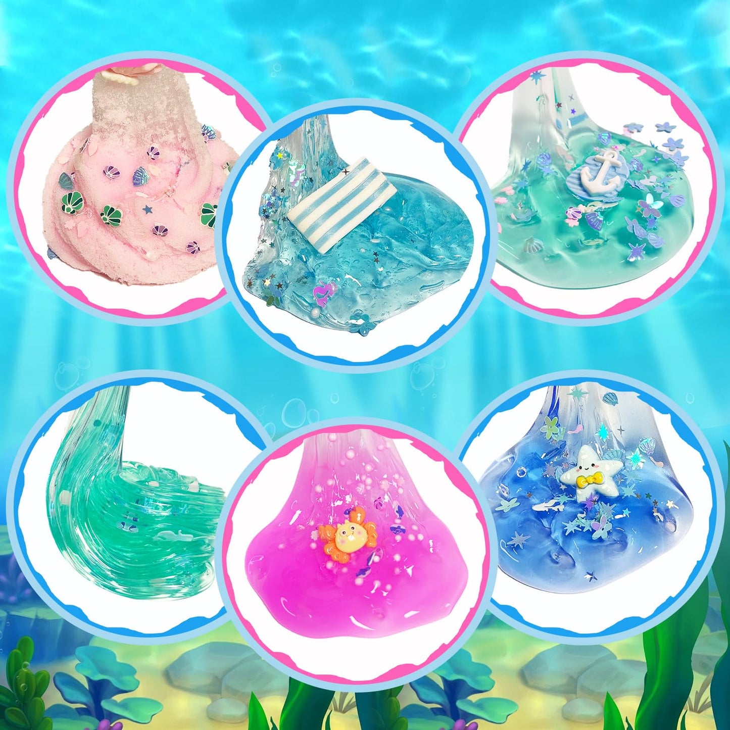 OPLDYRK 7 Pack Slime Kits: Butter, Cloud & Crunchy Slime Sets for Kids 8-12