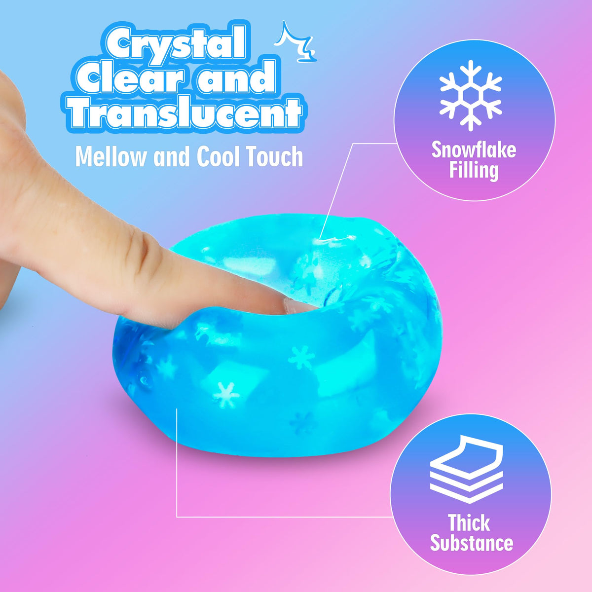 Opllsai Fidget Cube Stress 3 Pack – Snowflake Inside, Silent Desk Calmer