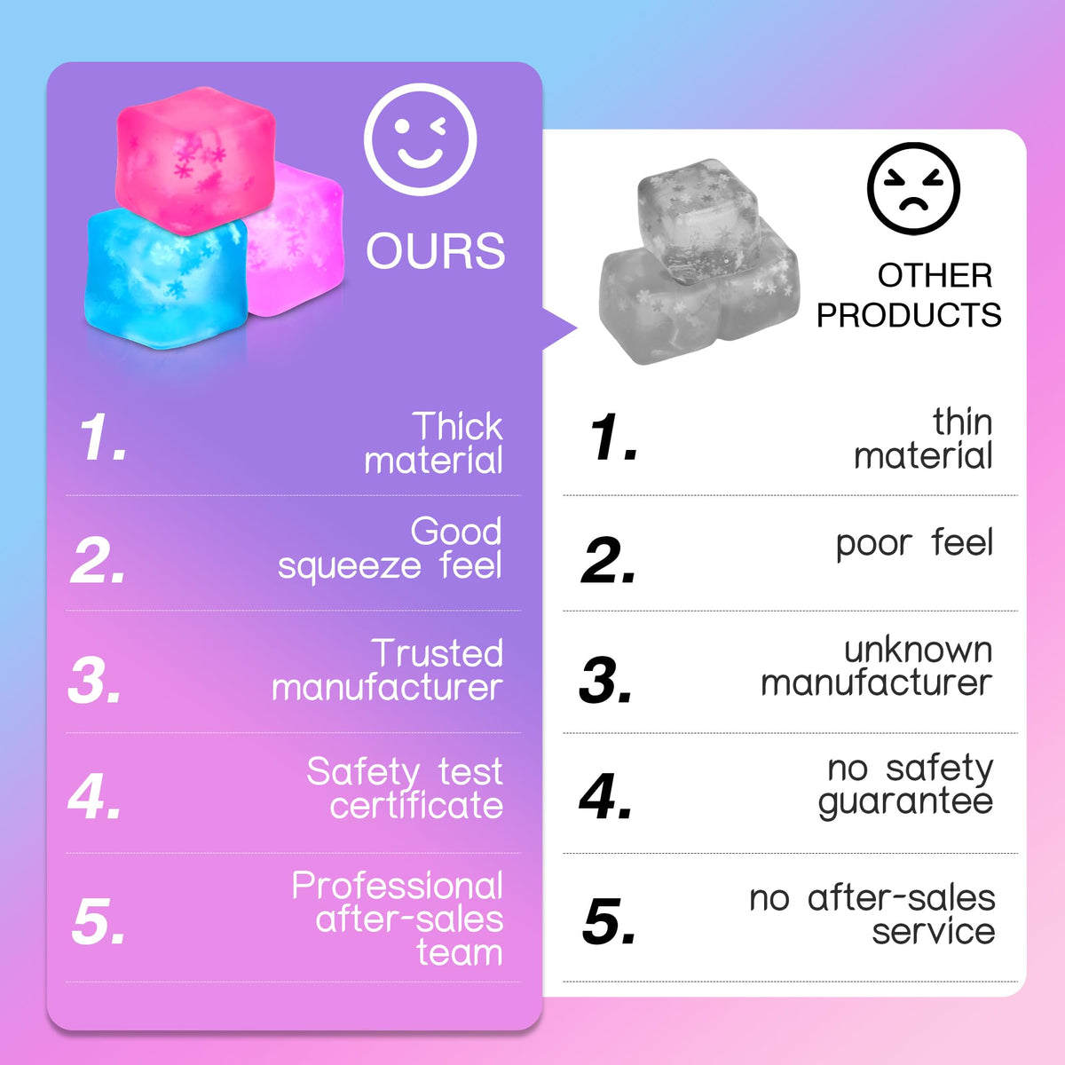 Opllsai Fidget Cube Stress 3 Pack – Snowflake Inside, Silent Desk Calmer