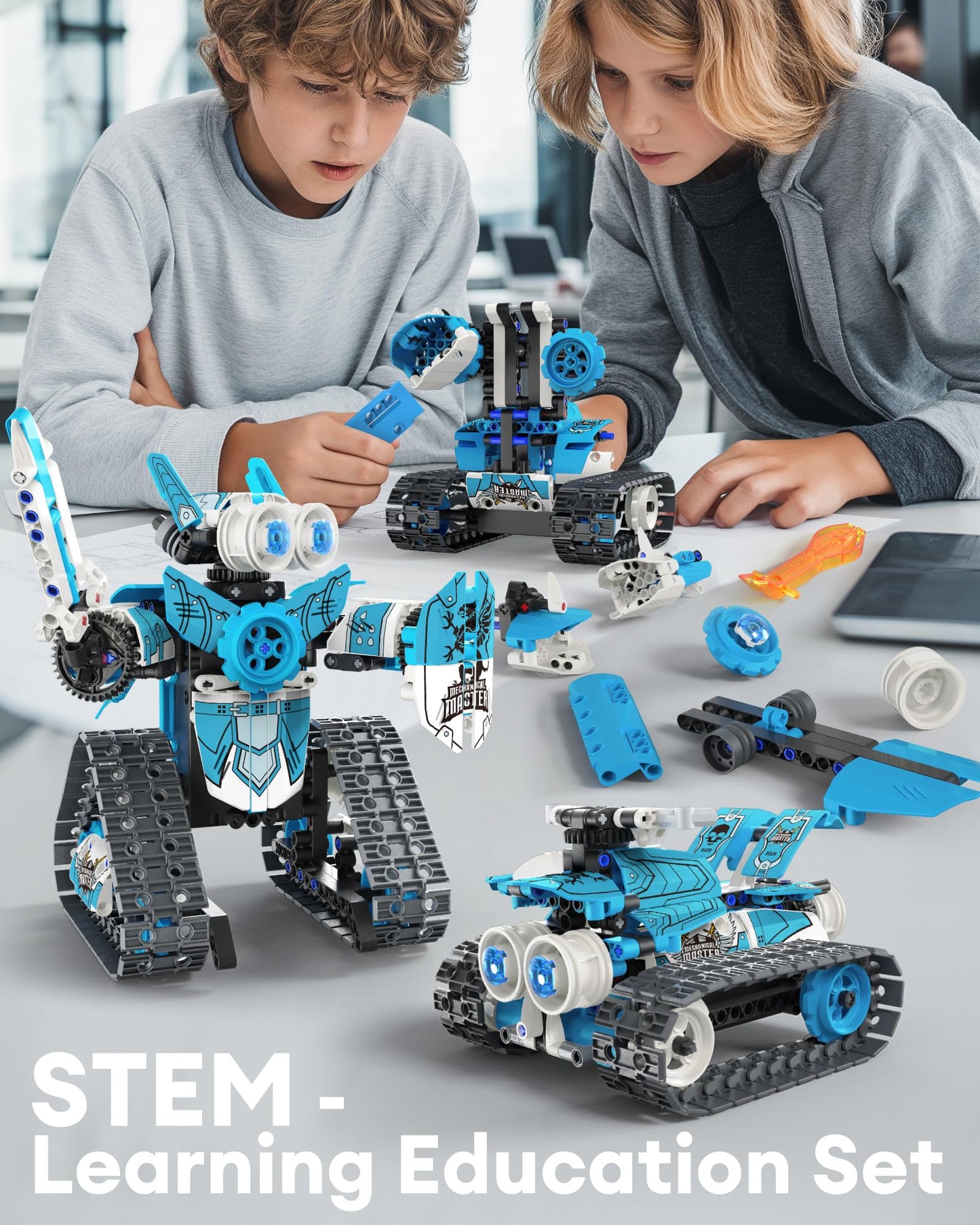Opmind 5-in-1 STEM RC Robot Building Kit – 398PCS with App & Remote Control, Educational DIY Engineering Toy for Kids 6-12+