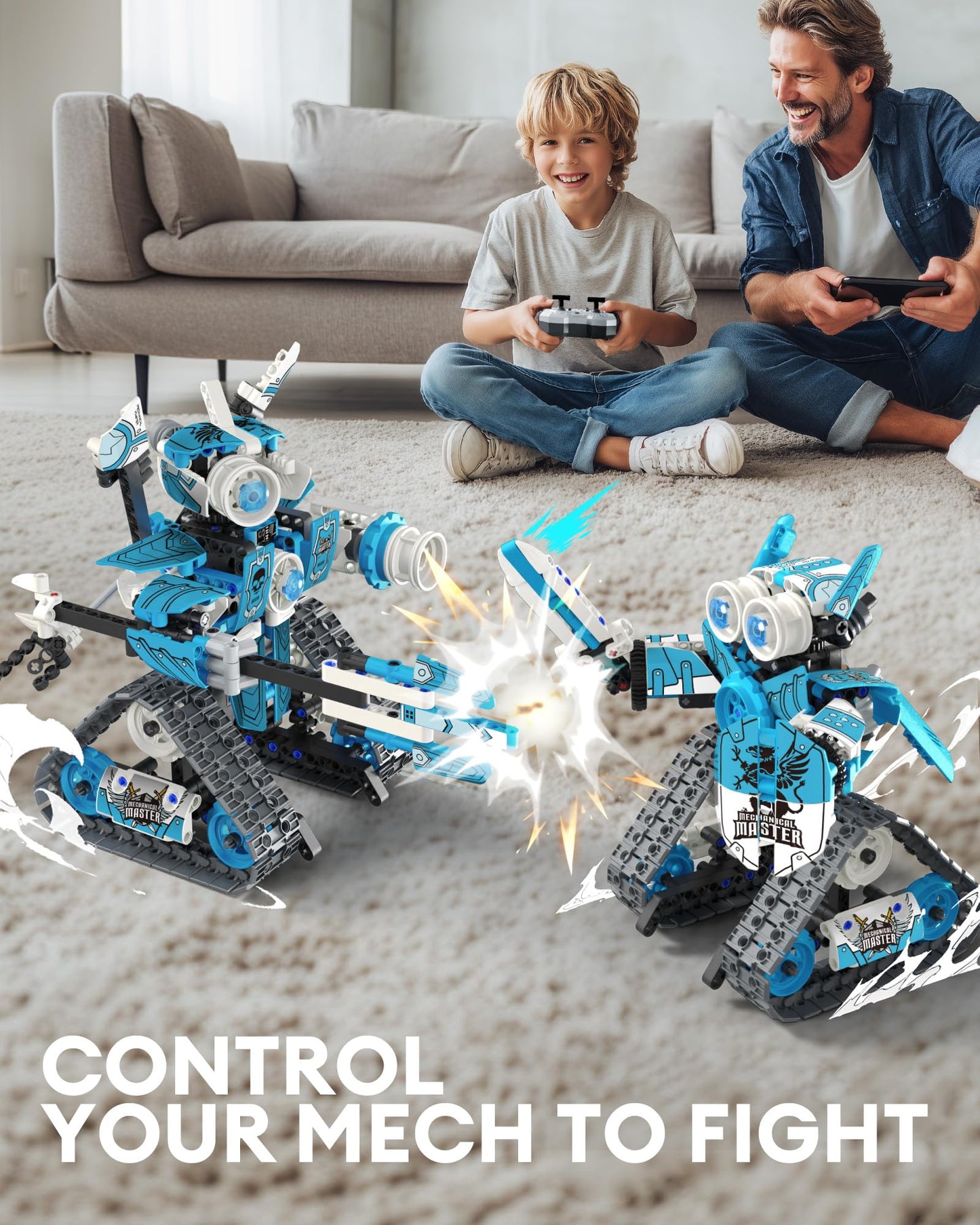 Opmind 5-in-1 STEM RC Robot Building Kit – 398PCS with App & Remote Control, Educational DIY Engineering Toy for Kids 6-12+