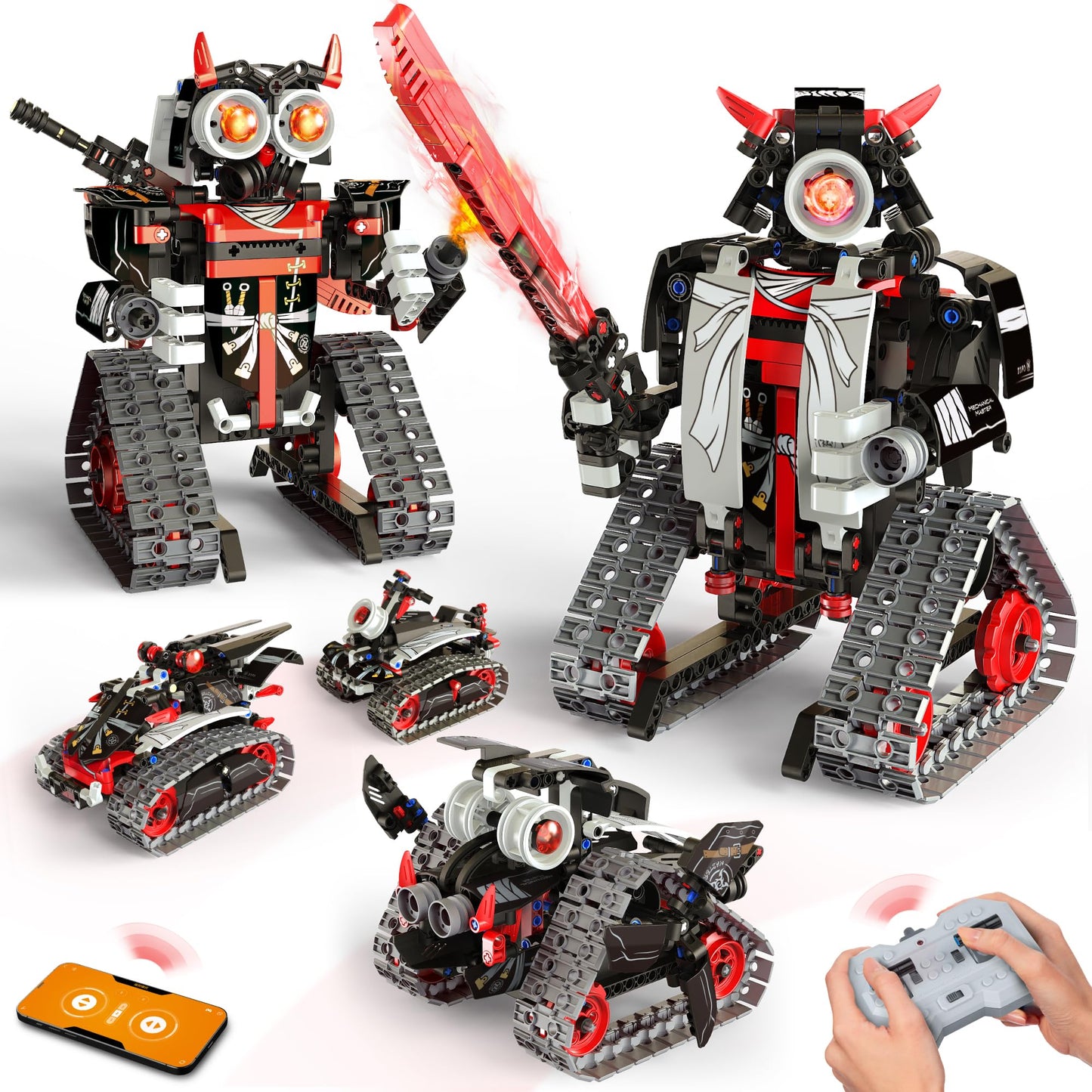 Opmind 5-in-1 STEM RC Robot Kit – 419 Pcs, App & Remote