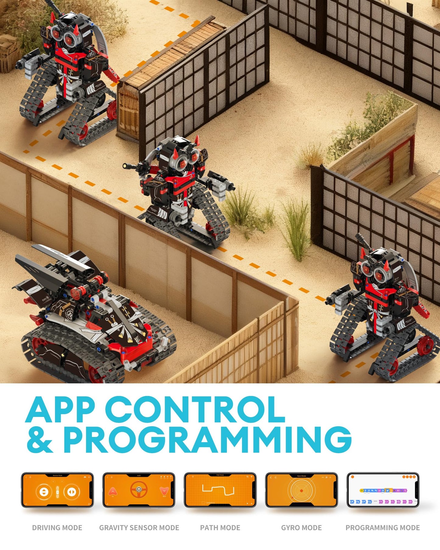 Opmind 5-in-1 STEM RC Robot Kit – 419 Pcs, App & Remote