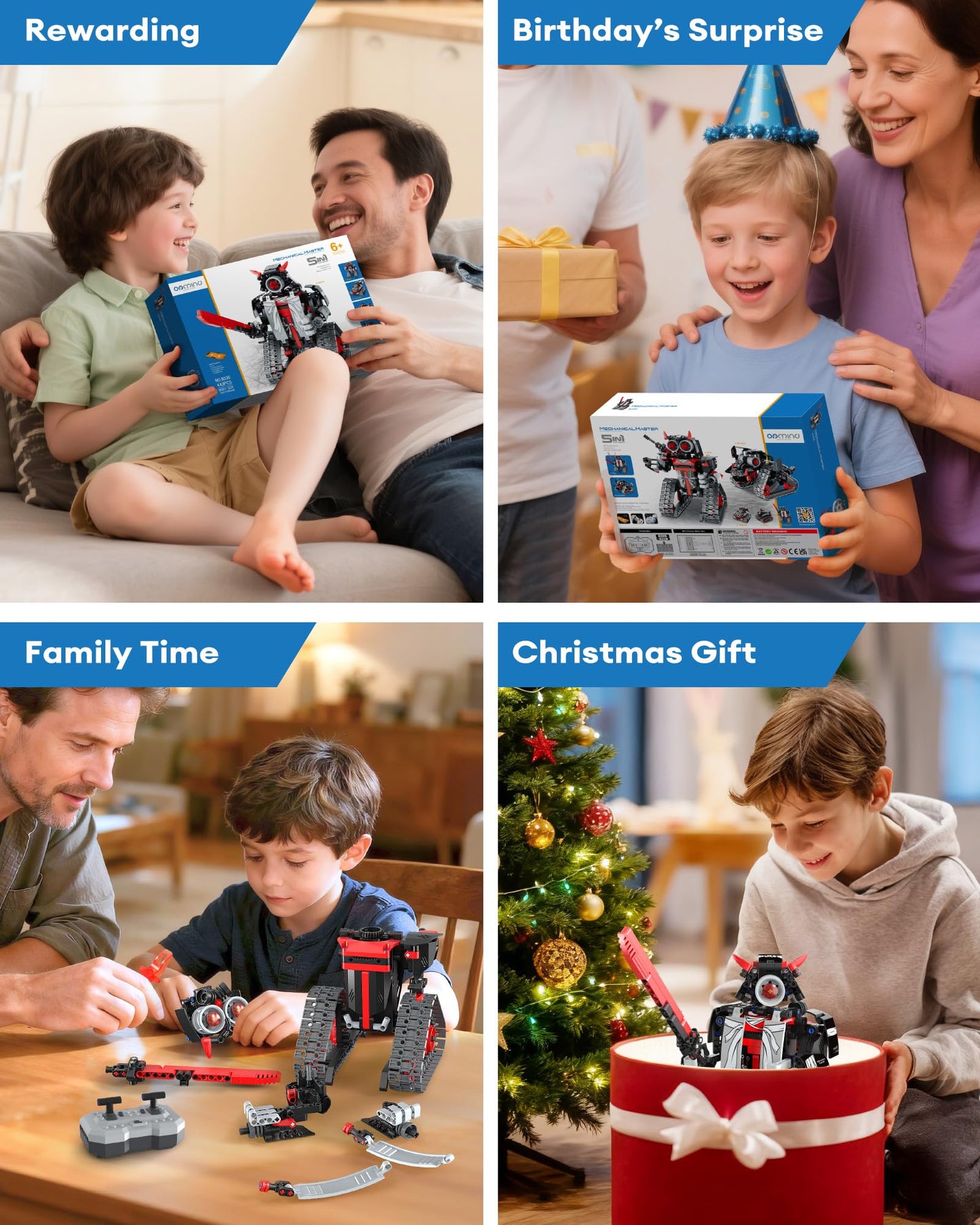 Opmind 5-in-1 STEM RC Robot Kit – 419 Pcs, App & Remote
