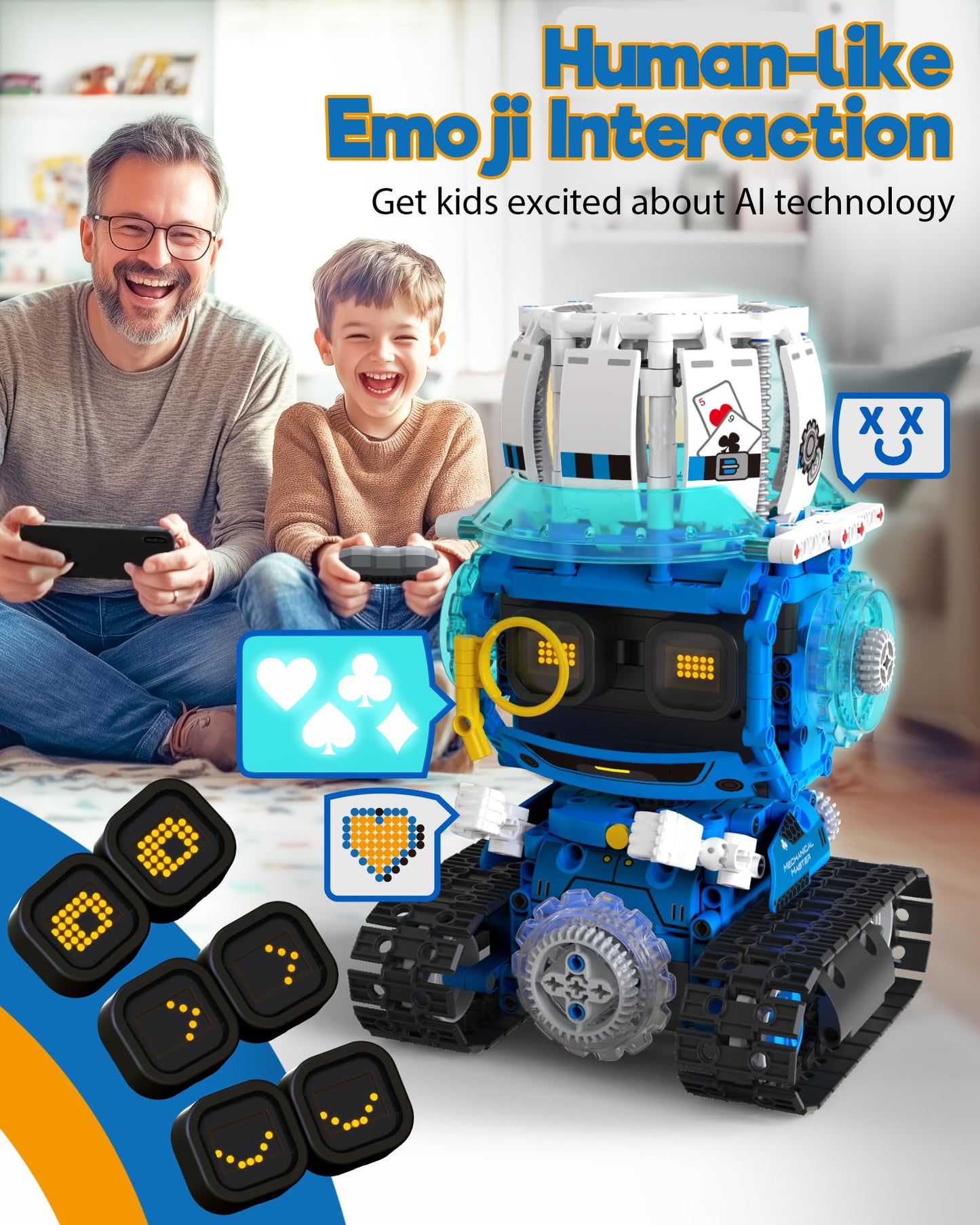 Opmind 5 in 1 STEM Robot Building Toys for Kids 8-13 – Remote & App-Controlled, 494 Pieces