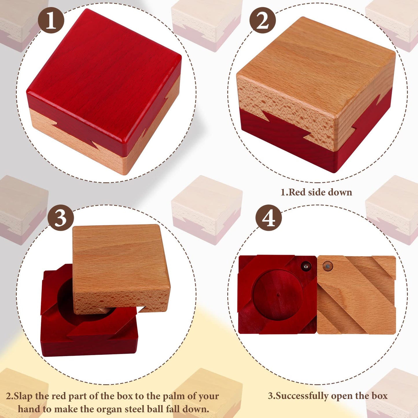 Oppaxf Puzzle Box 6-Pack — Wooden Secret Compartments & 3D Drawers