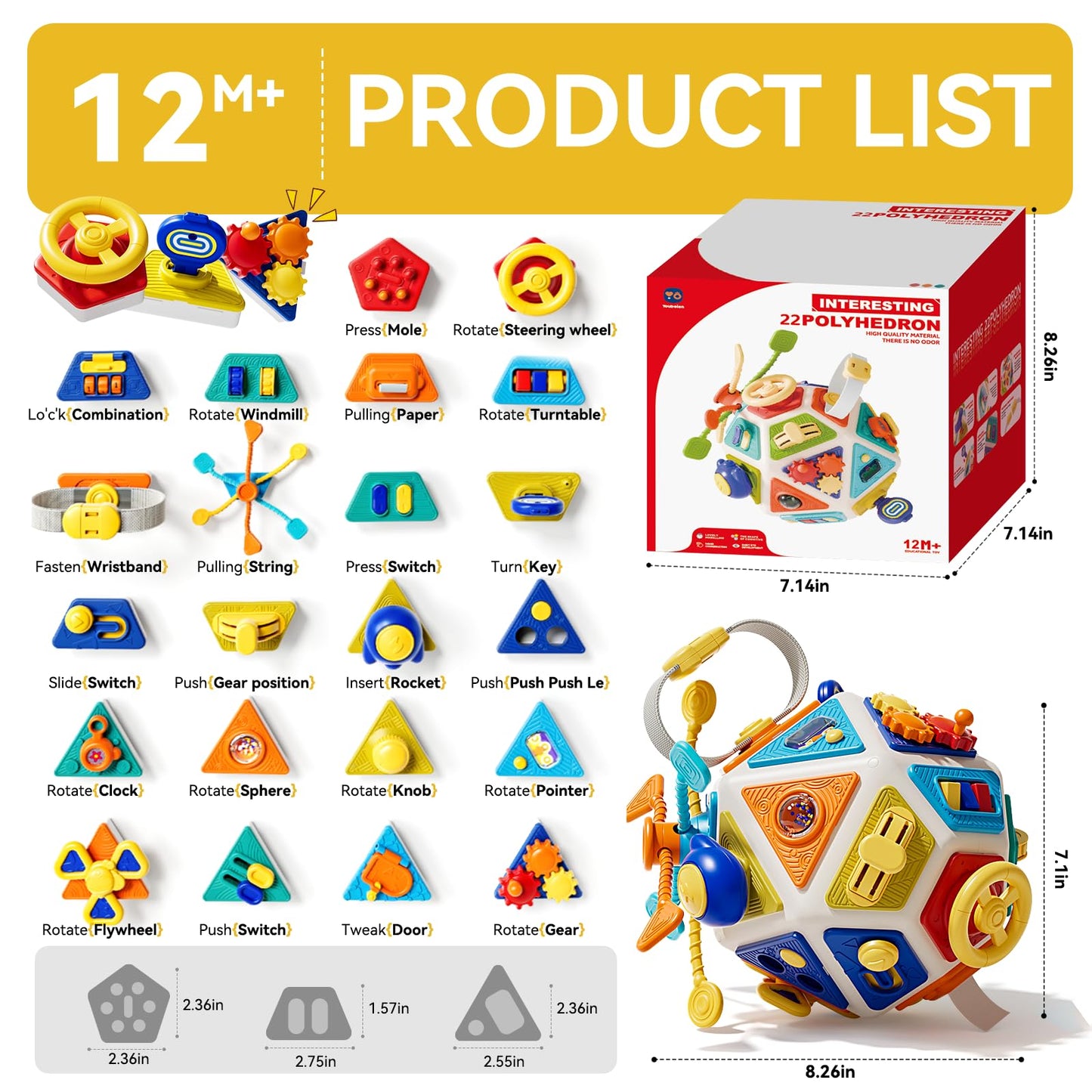Oppvoci 22-in-1 Toddler Busy Board – Montessori Sensory Toy for Fine Motor Skills & Travel Learning
