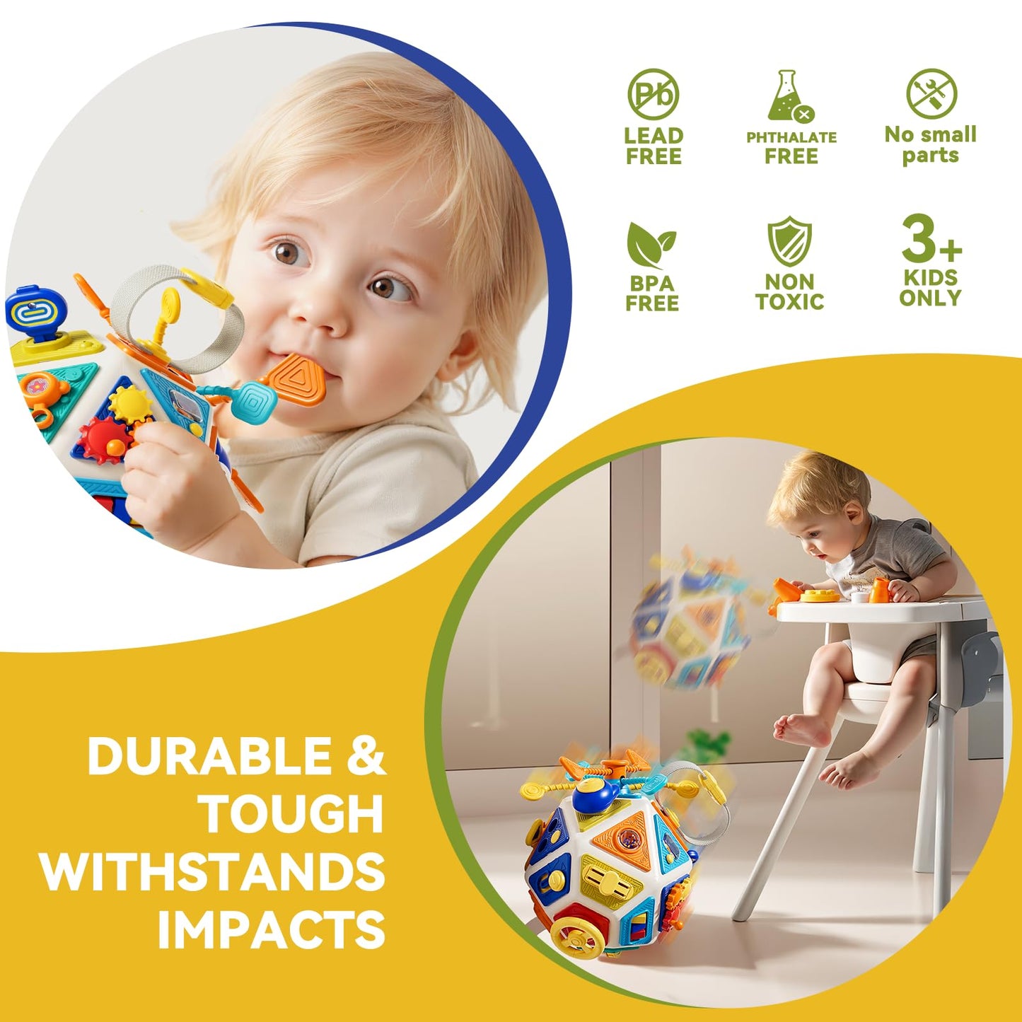 Oppvoci 22-in-1 Toddler Busy Board – Montessori Sensory Toy for Fine Motor Skills & Travel Learning