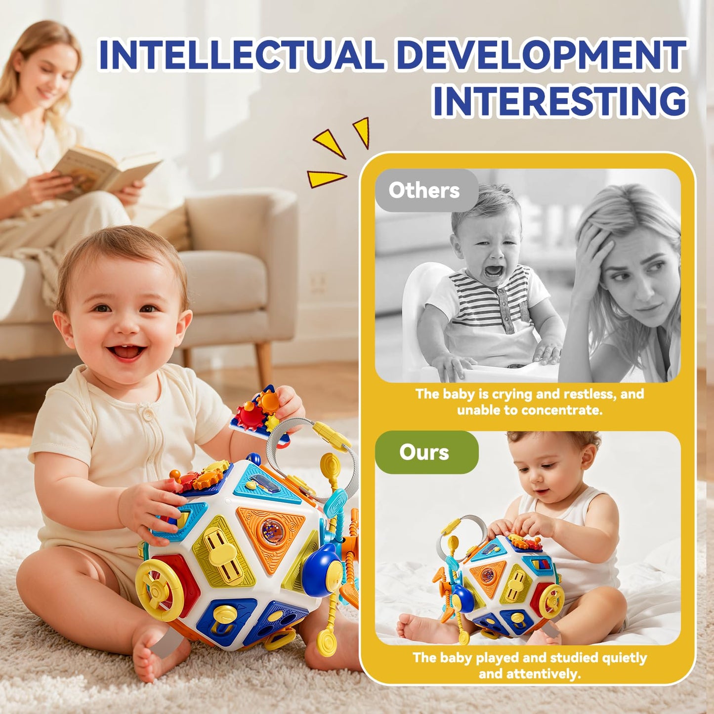 Oppvoci 22-in-1 Toddler Busy Board – Montessori Sensory Toy for Fine Motor Skills & Travel Learning
