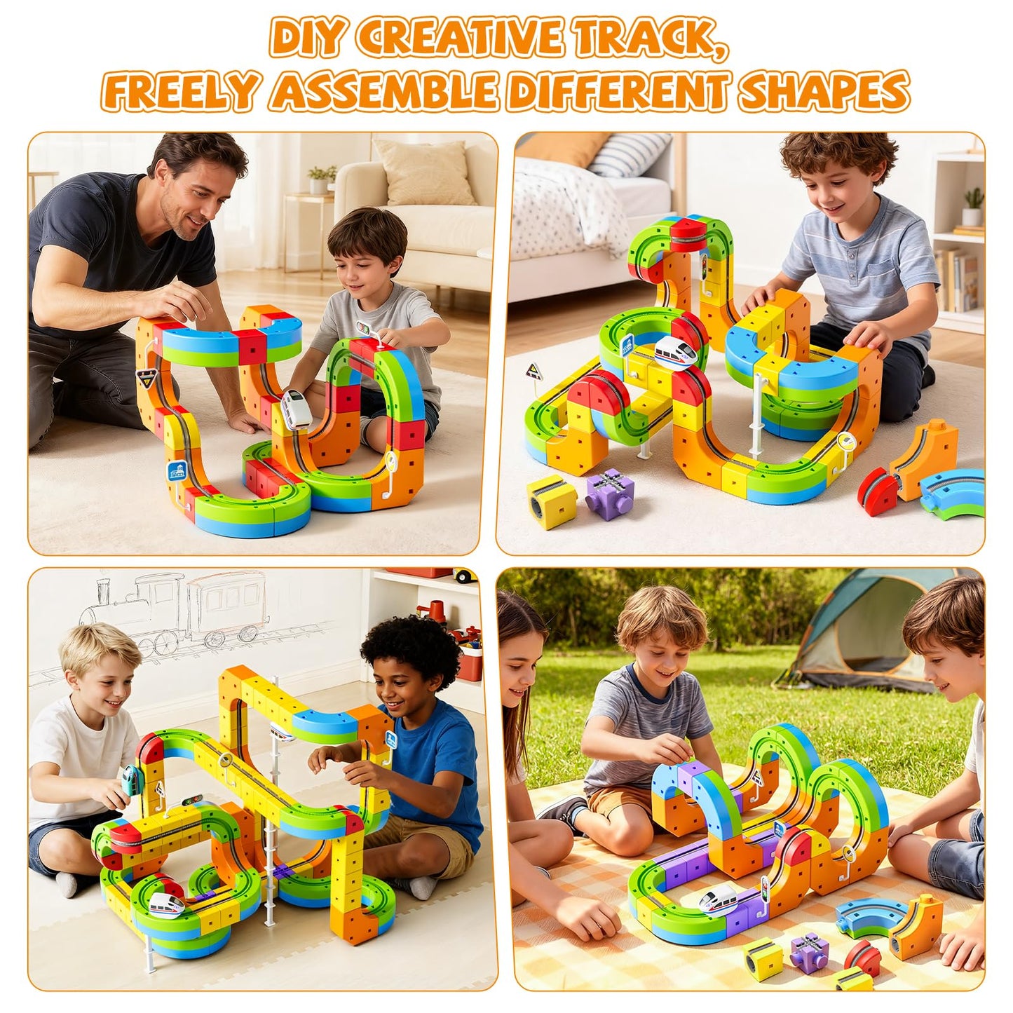 Oppvoci Upgrade Electric Train Set – 3D Infinity Track & Flexible Tracks for Kids 3-8+