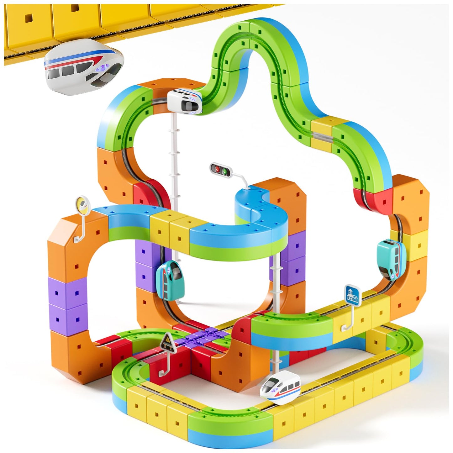 Oppvoci Upgrade Electric Train Set – 3D Infinity Track & Flexible Tracks for Kids 3-8+