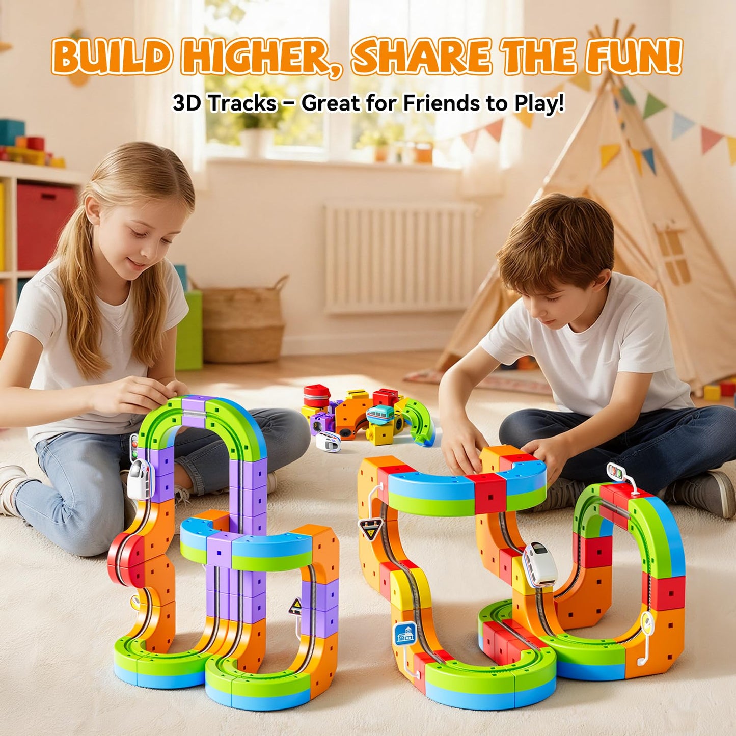 Oppvoci Upgrade Electric Train Set – 3D Infinity Track & Flexible Tracks for Kids 3-8+