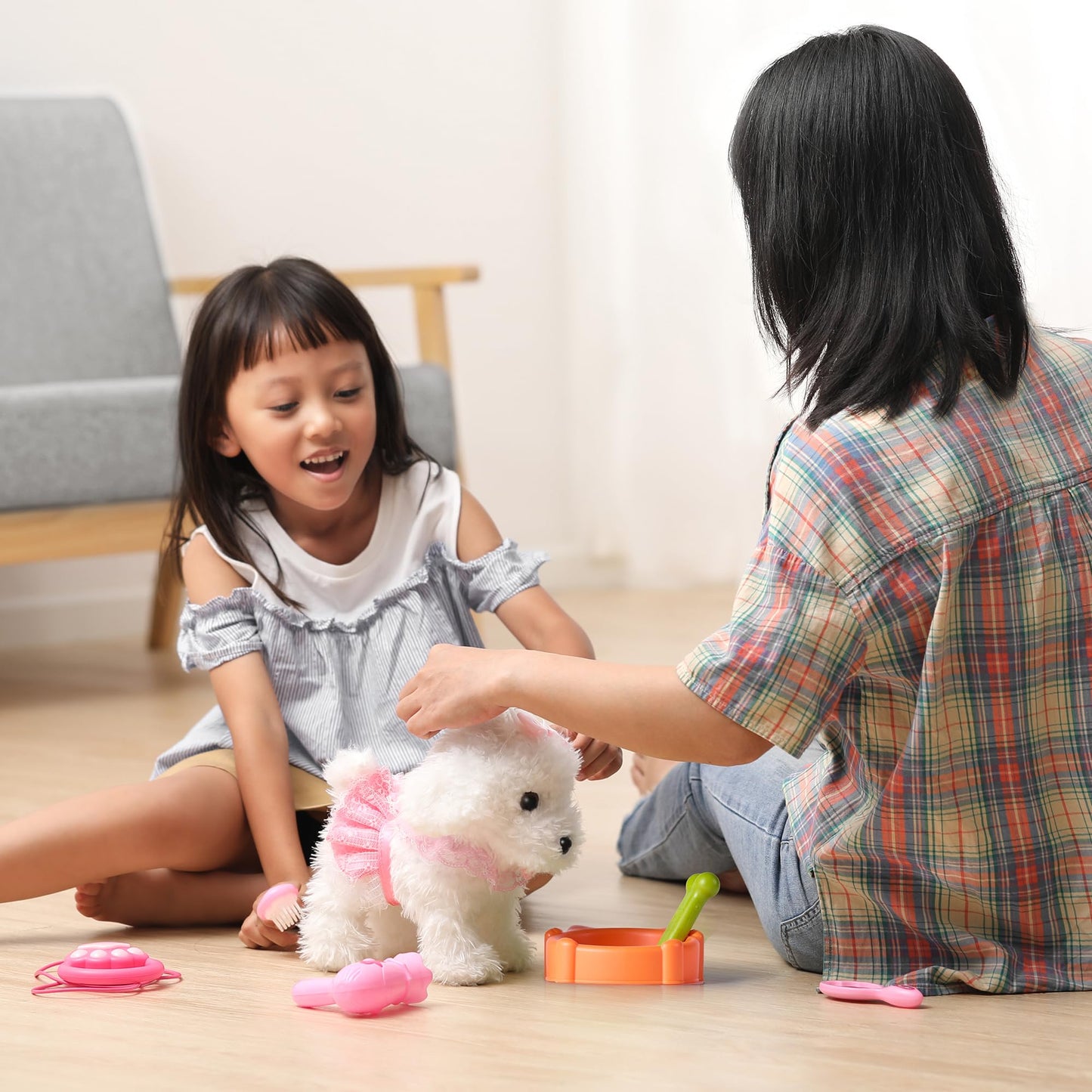 OR OR TU Walking Barking Toy Dog with Remote Control Leash – Interactive Plush Puppy for Kids