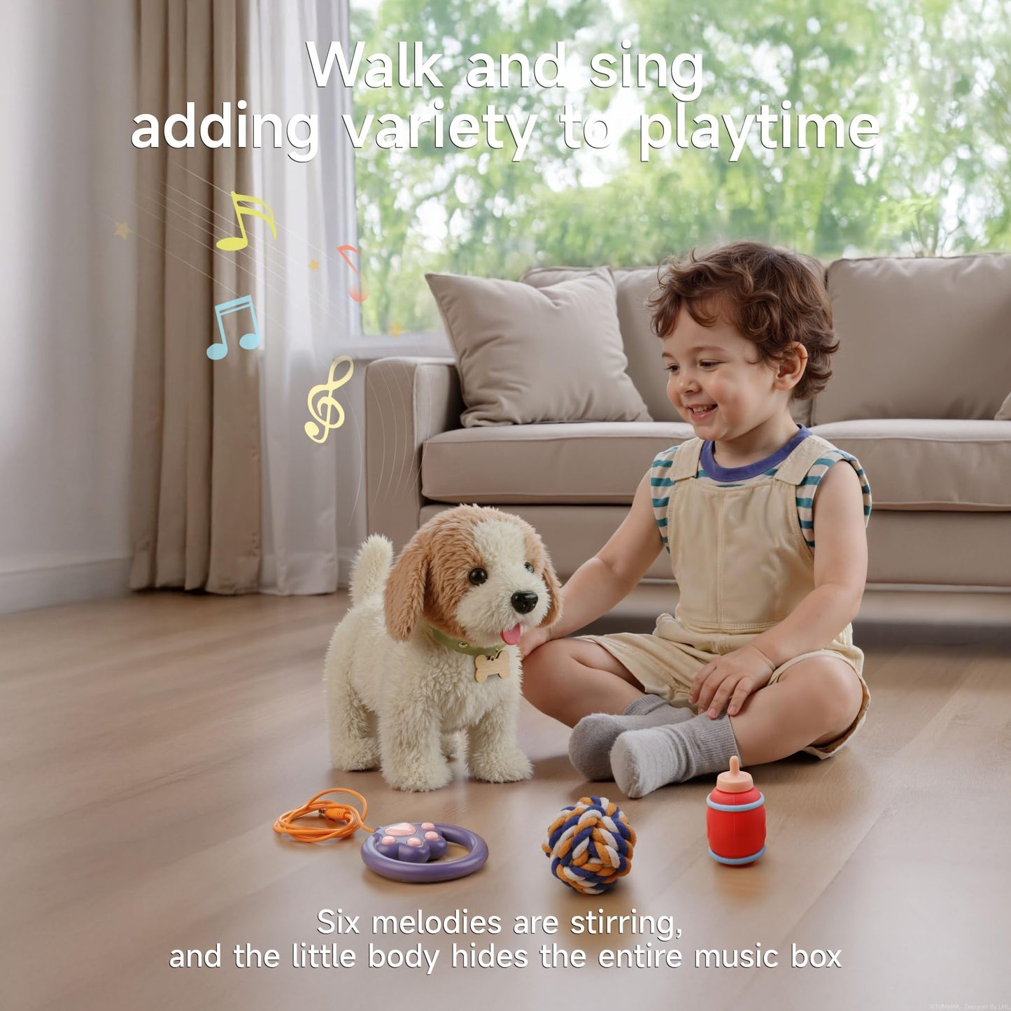OR OR TU Walking Barking Toy Dog with Remote Control Leash – Plush Interactive Puppy for Kids (Ages 3+)