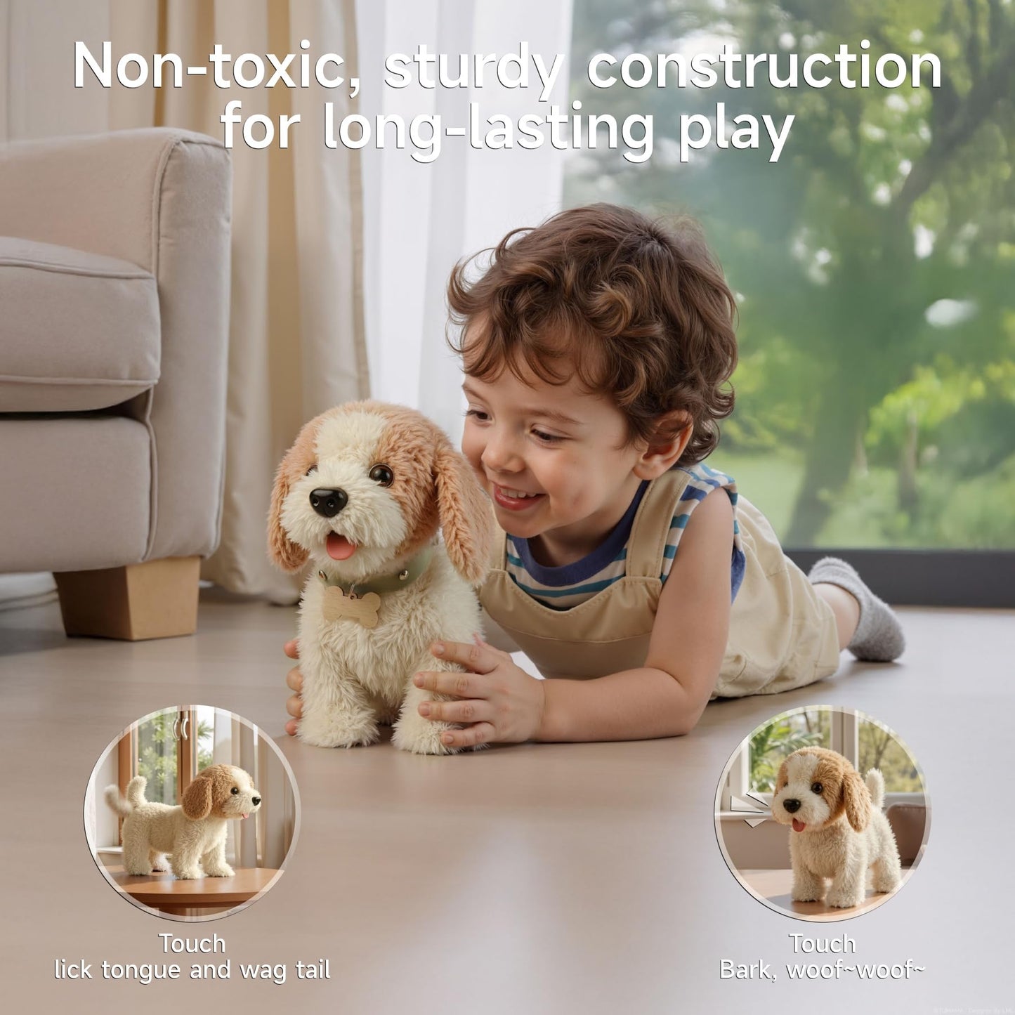 OR OR TU Walking Barking Toy Dog with Remote Control Leash – Plush Interactive Puppy for Kids (Ages 3+)