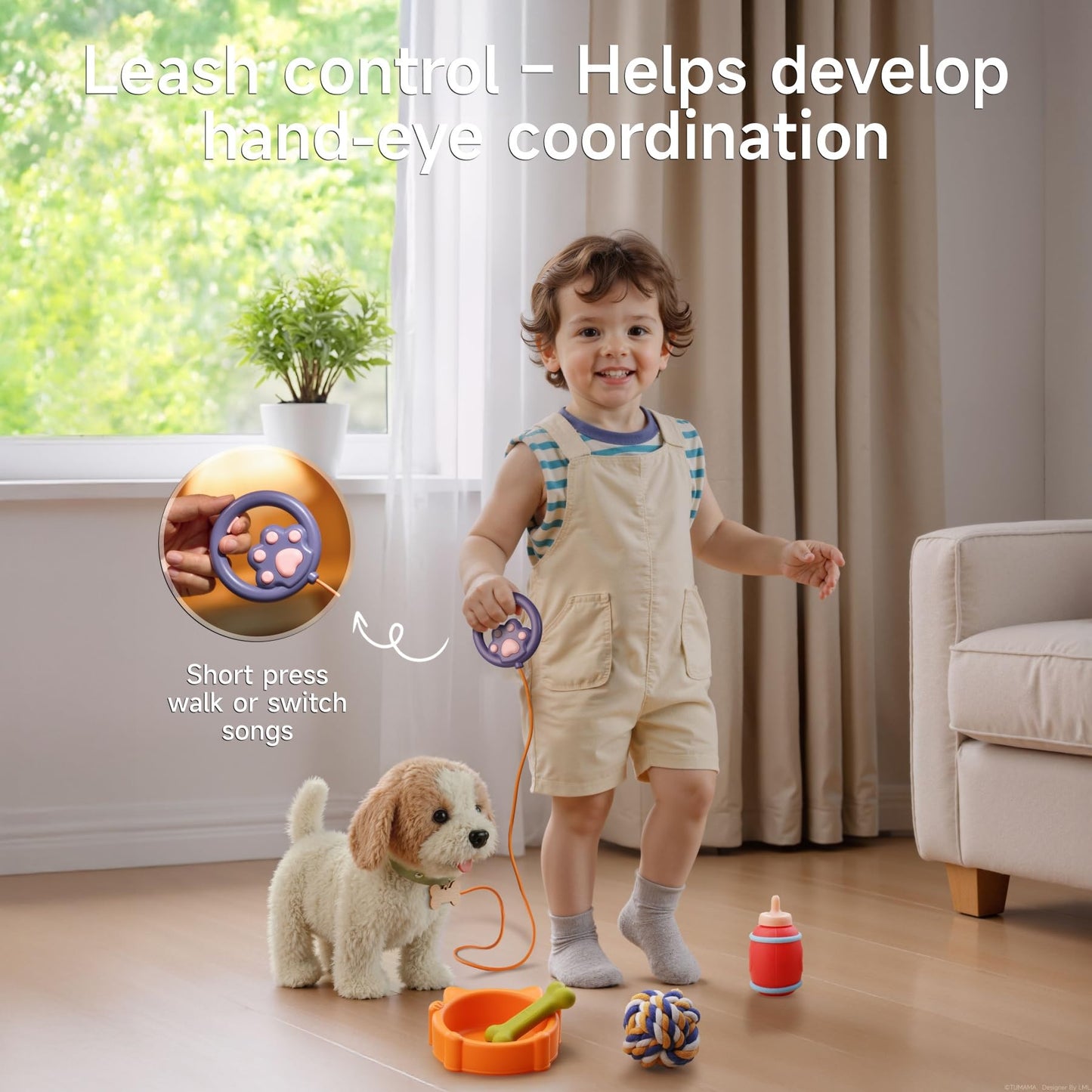 OR OR TU Walking Barking Toy Dog with Remote Control Leash – Plush Interactive Puppy for Kids (Ages 3+)