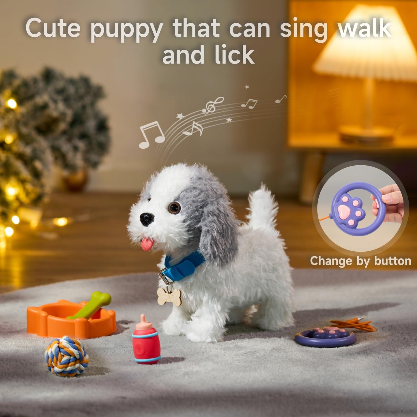 OR OR TU Walking Barking Toy Dog with Remote Control Leash – Plush Interactive Pet for Kids 3+
