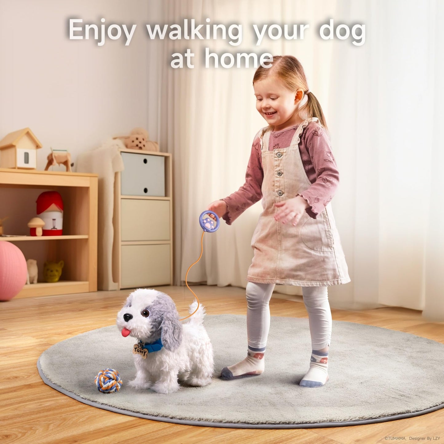 OR OR TU Walking Barking Toy Dog with Remote Control Leash – Plush Interactive Pet for Kids 3+