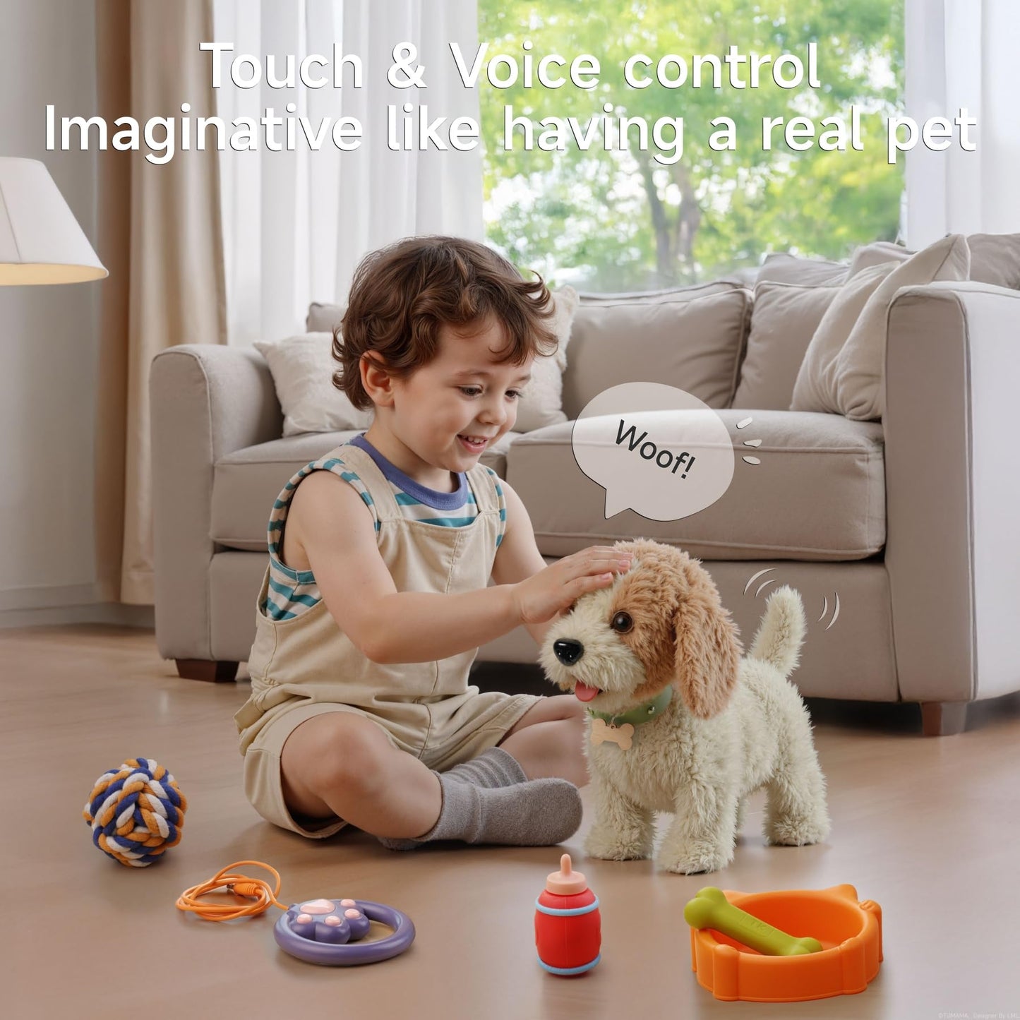 OR OR TU Walking Barking Toy Dog with Remote Control Leash – Plush Interactive Puppy for Kids (Ages 3+)